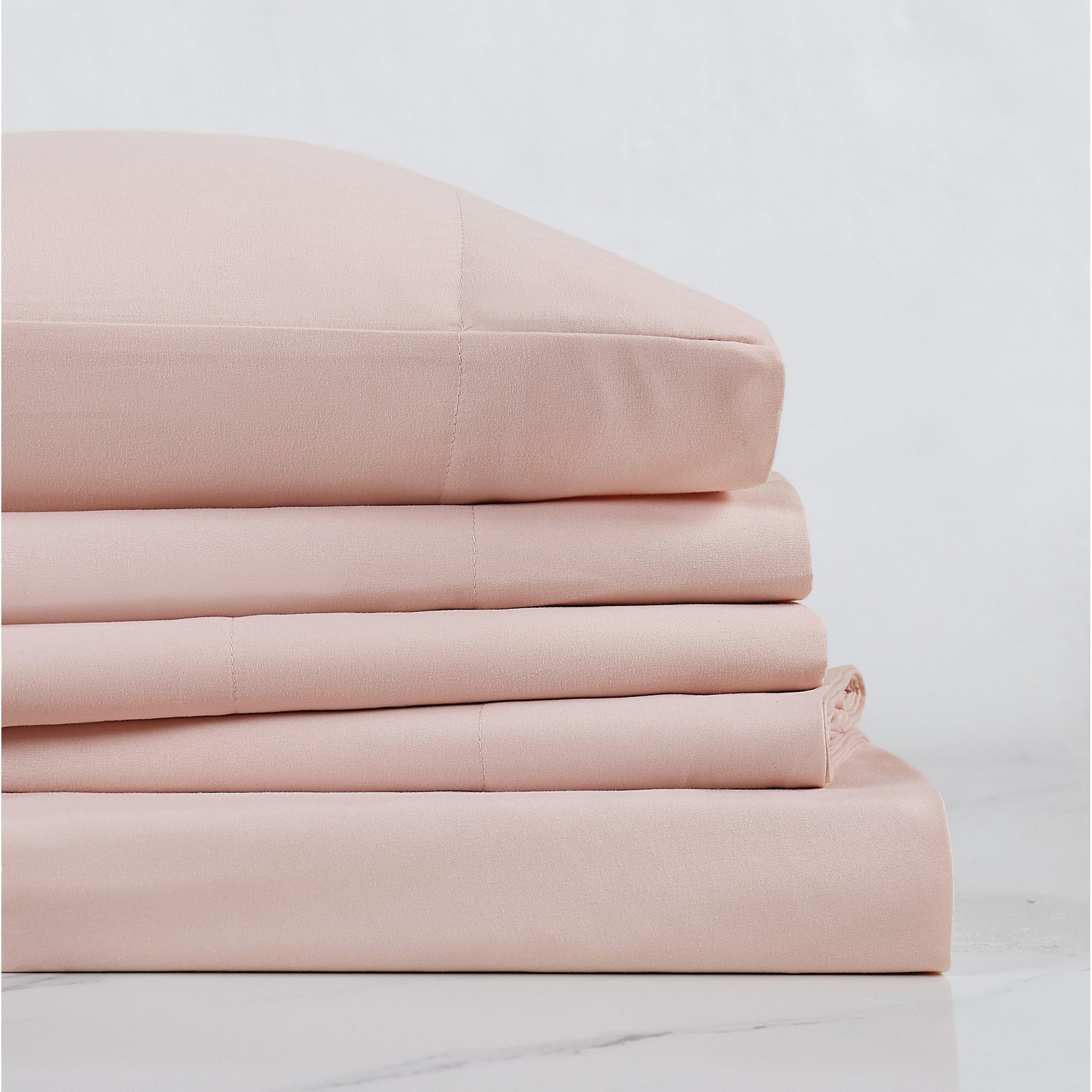 King Everyday Microfiber Solid Sheet Set Blush - Truly Soft