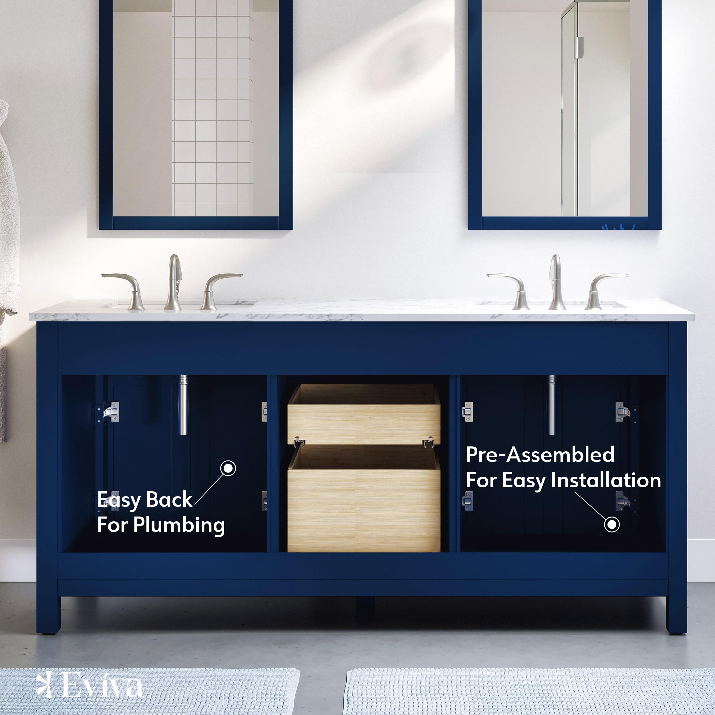 Lark Manor™ Odilion 60'' Double Bathroom Vanity with Engineered Top