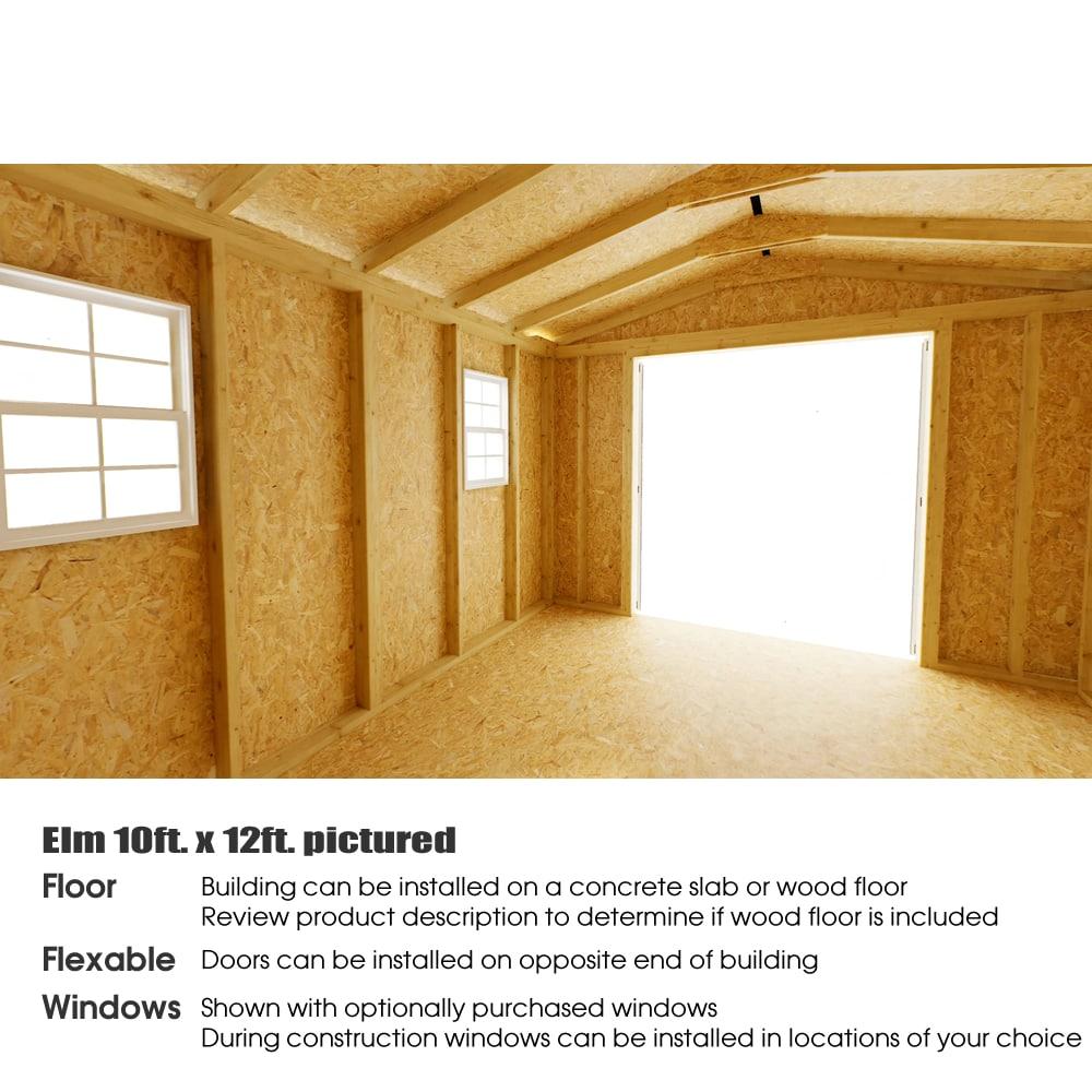 Elm 10 ft. W x 12 ft. D Solid Wood Storage Shed