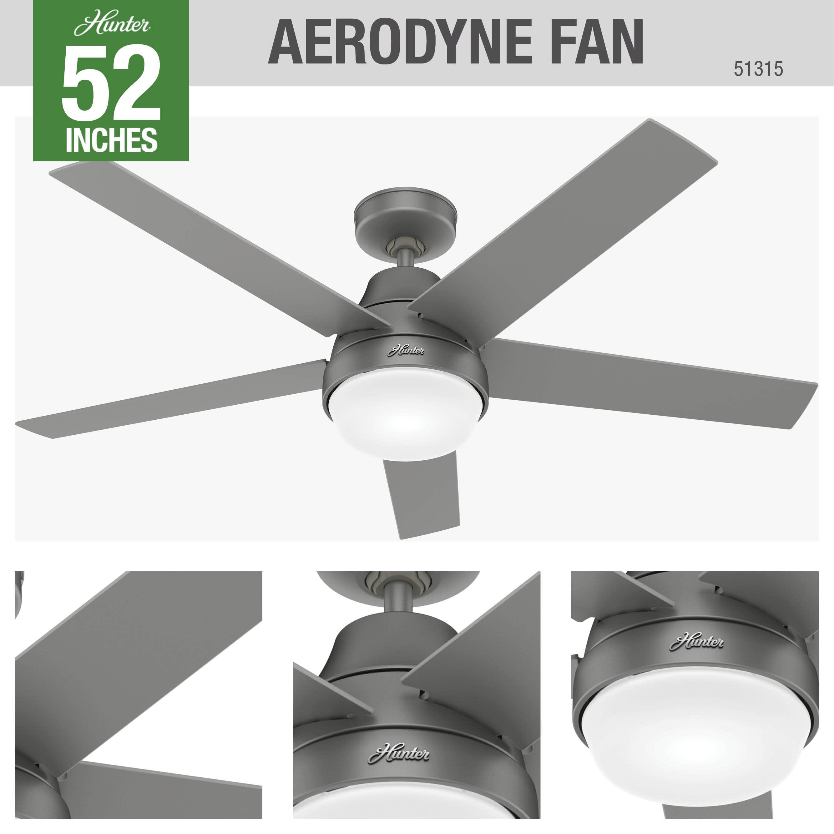 52" Aerodyne 5 - Blade Smart Standard Ceiling Fan with Lights and Remote