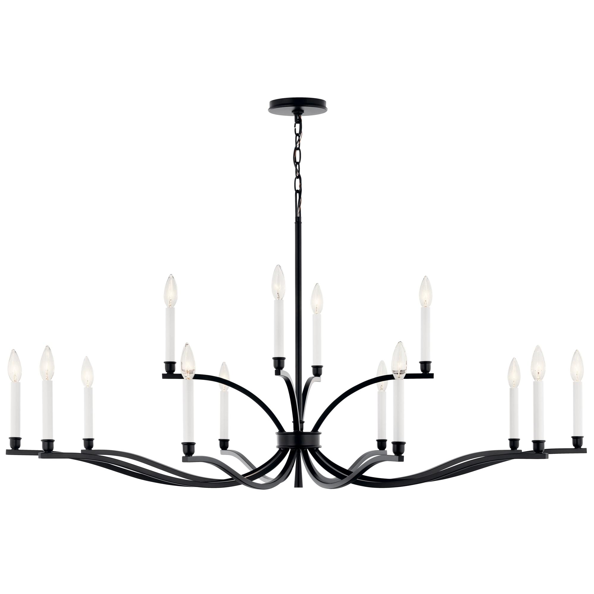 Malene Black 14-Light 2-Tier Candle Chandelier