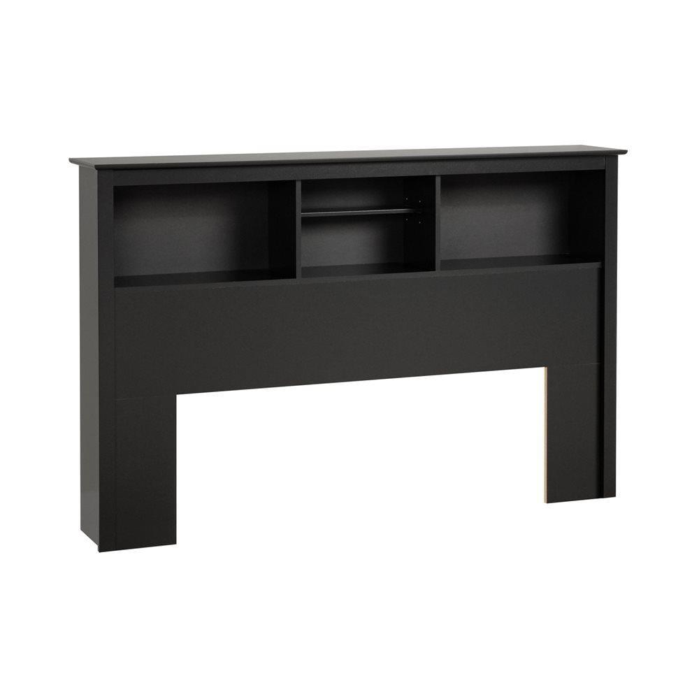 Prepac Freestanding Full/Queen Bookcase Headboard,  Black