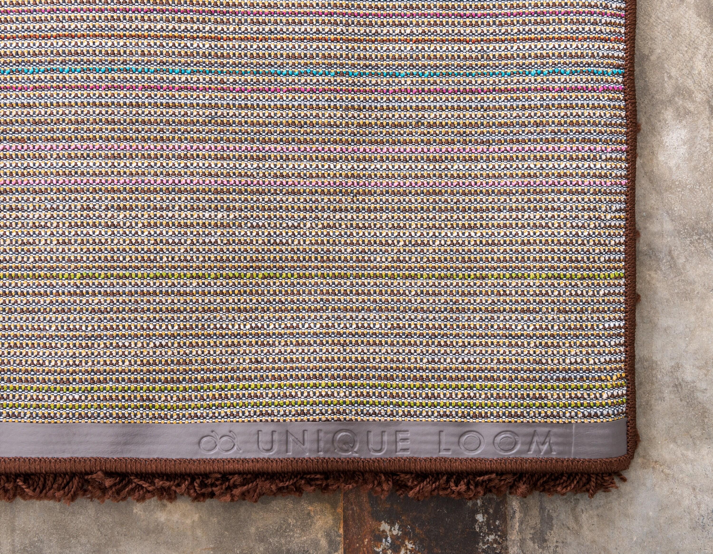 Unique Loom 4' 0 x 6' 0 Solid Shag Chocolate Brown Area Rug