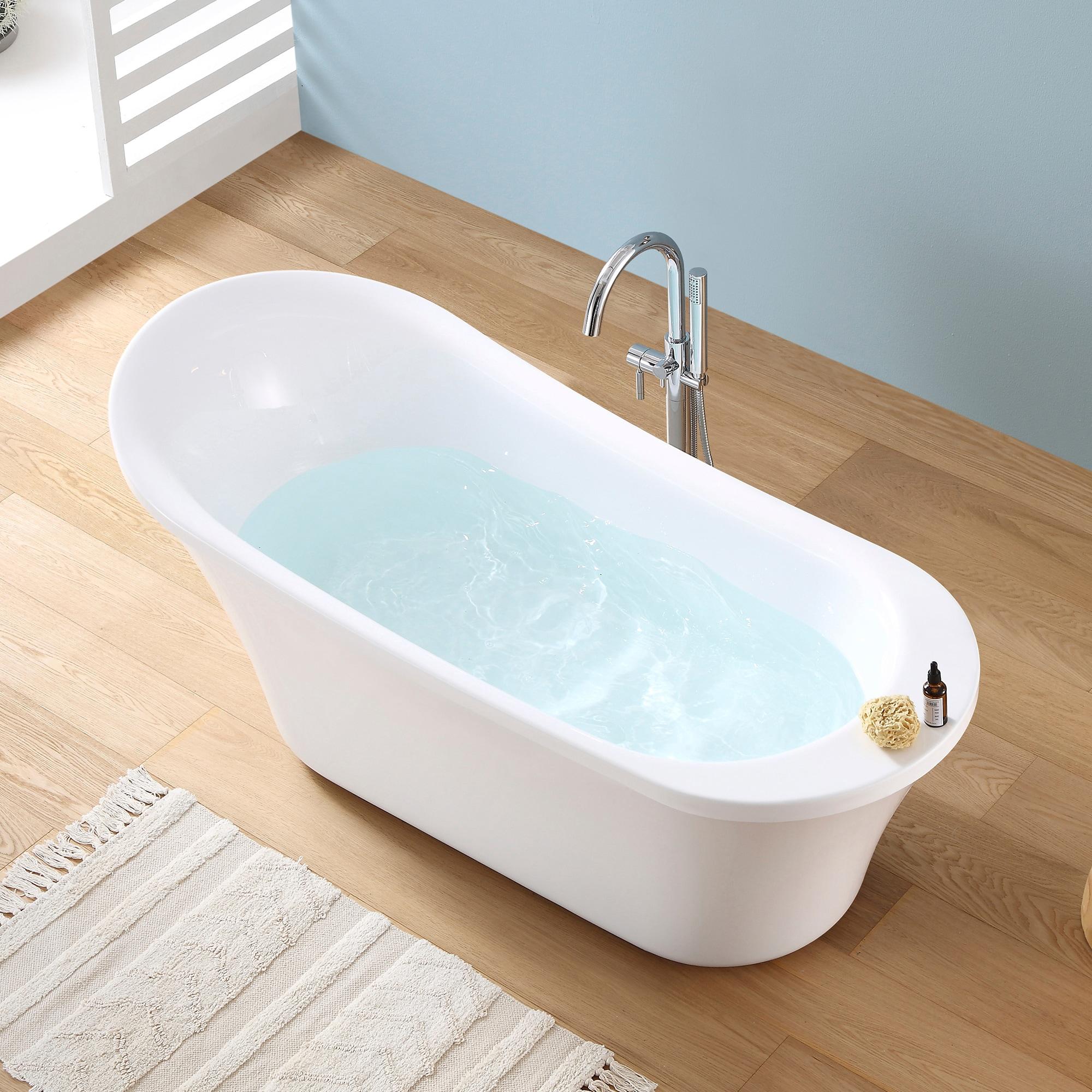 Ruby 65'' x 29.13'' Freestanding Soaking Acrylic Bathtub