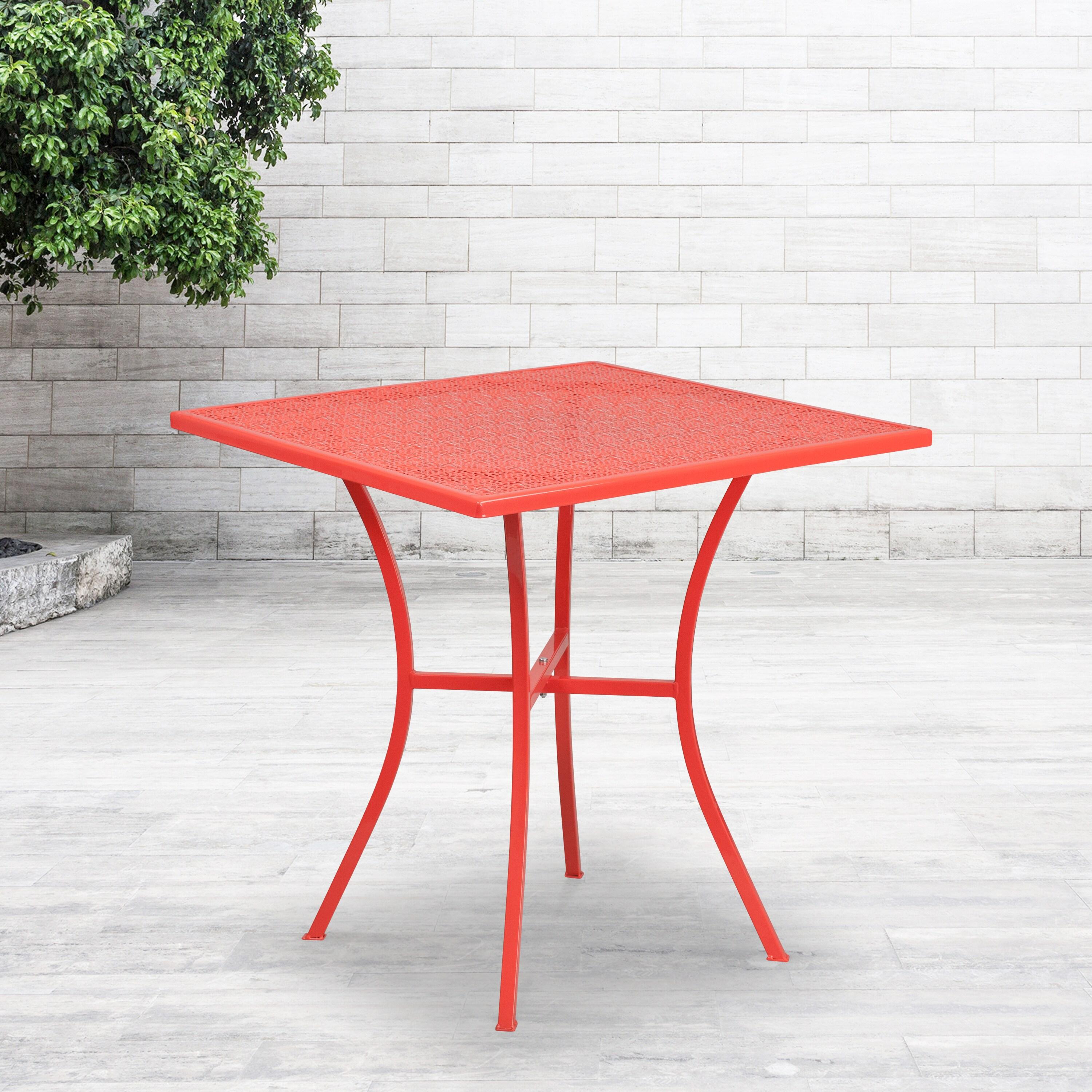 Coral Steel 28'' Square Indoor-Outdoor Dining Table