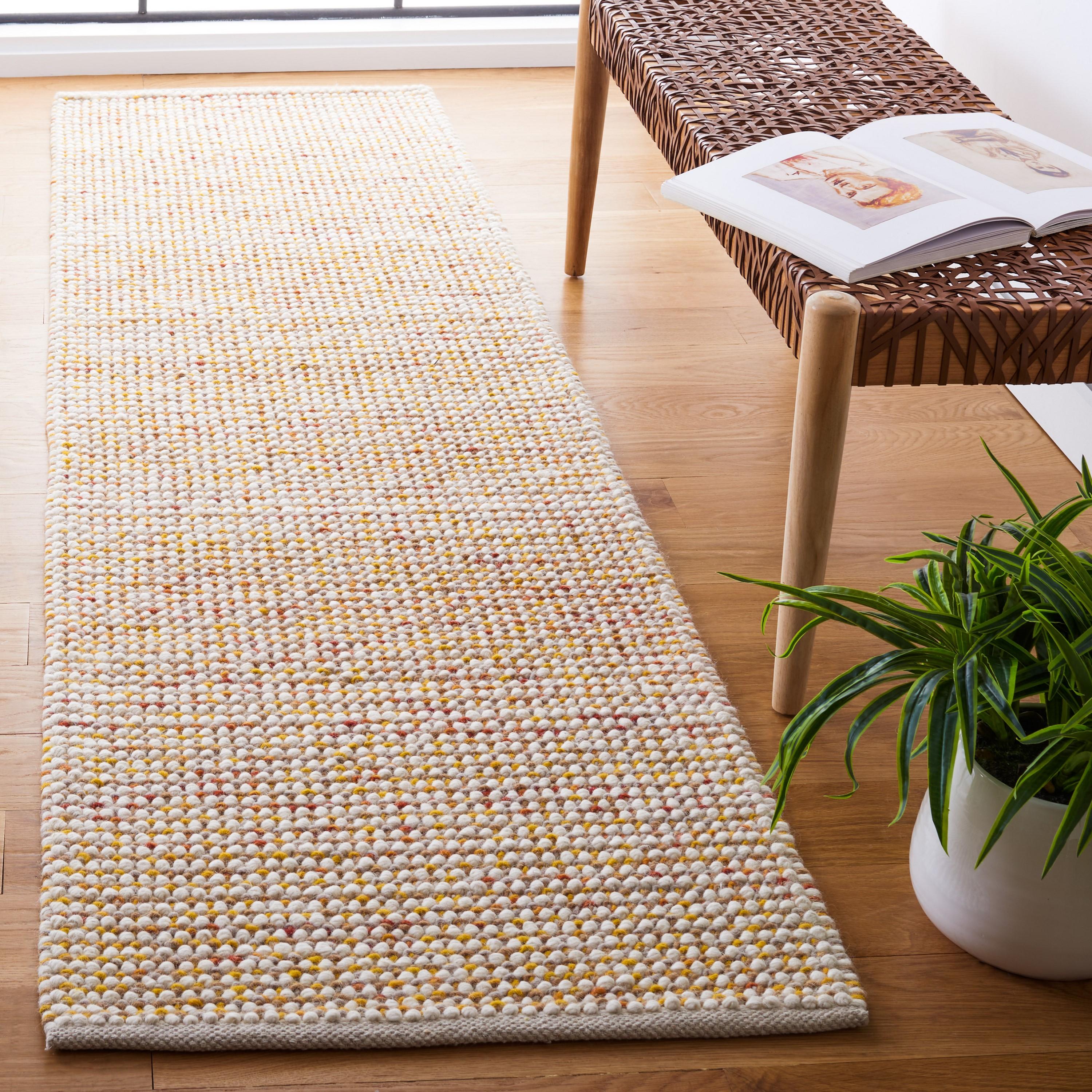 Vermont VRM401 Hand Woven Runner Rug - Ivory/Gold - 2'3"x8' - Safavieh.