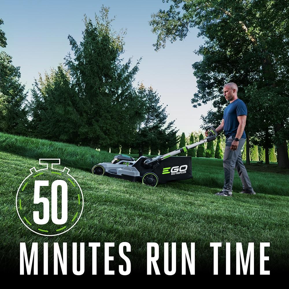 EGO POWER+ 21” 6.0Ah Battery Powered Self-Propelled Walk-Behind Lawn Mower, 50 Minutes Run Time