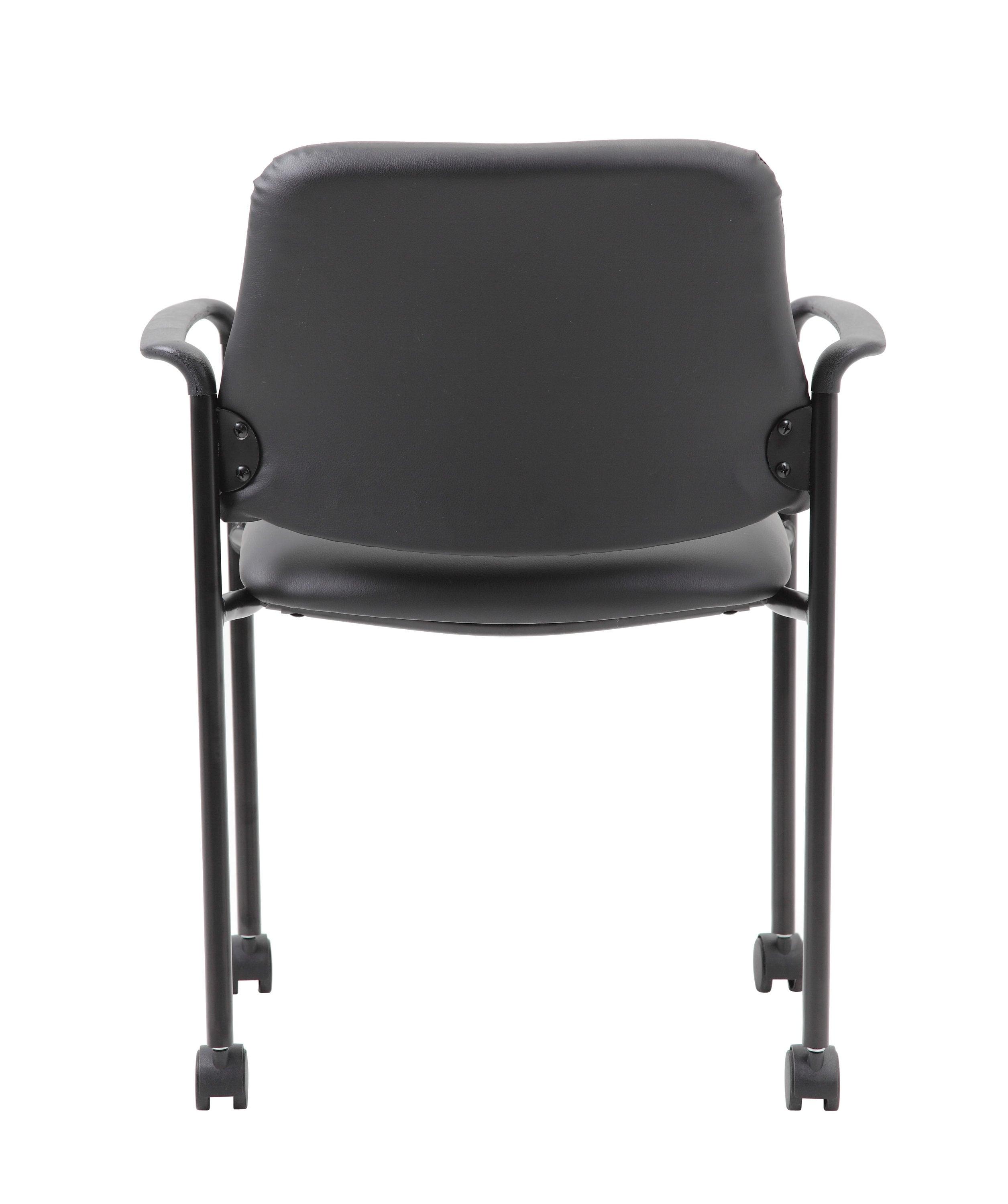 Mesh Guest Chair with Fixed Arms & Metal Frame - Boss Office Products: Stackable, Breathable Back