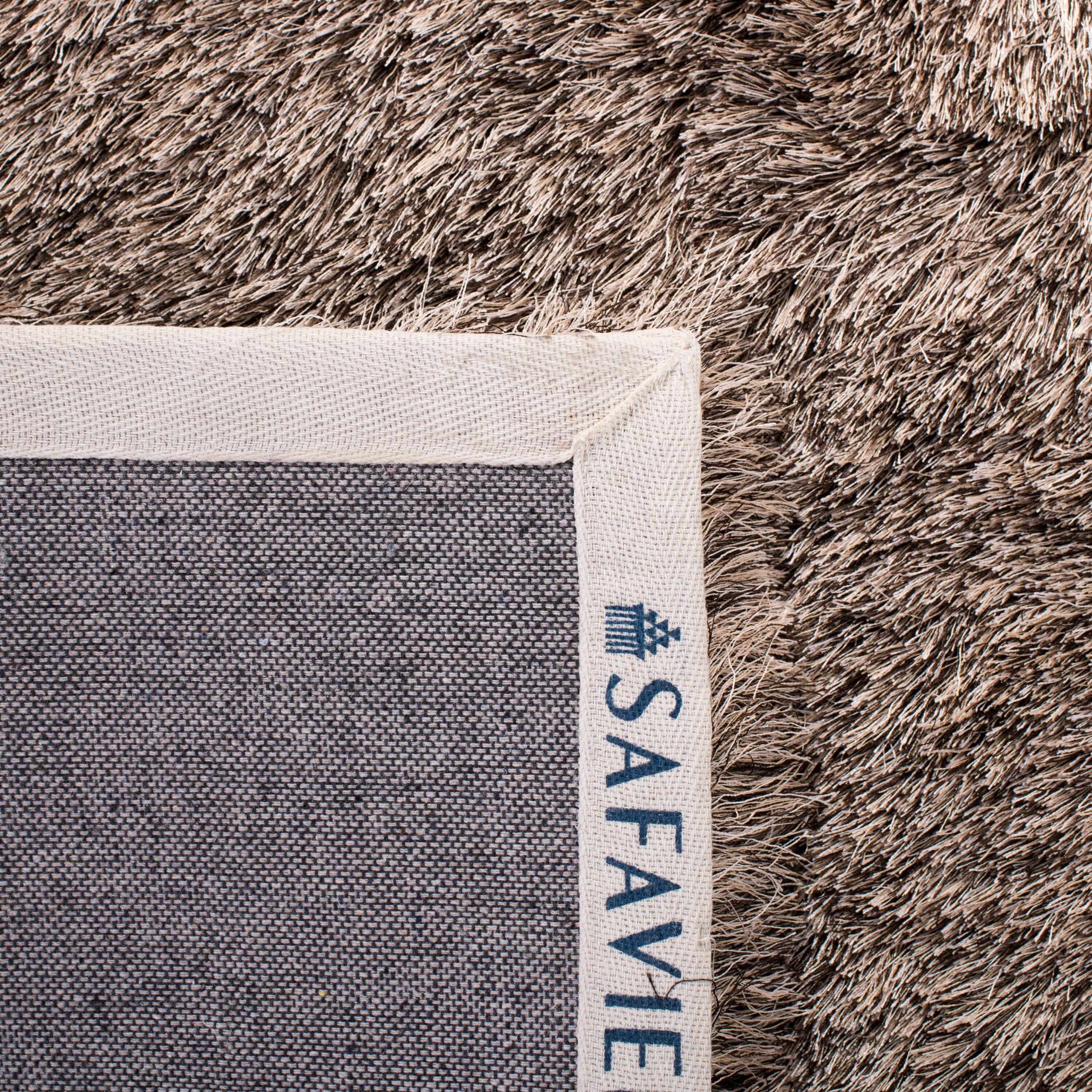 SAFAVIEH Paris Darwin Plush Polyester Shag Area Rug, Sable, 10' x 14'