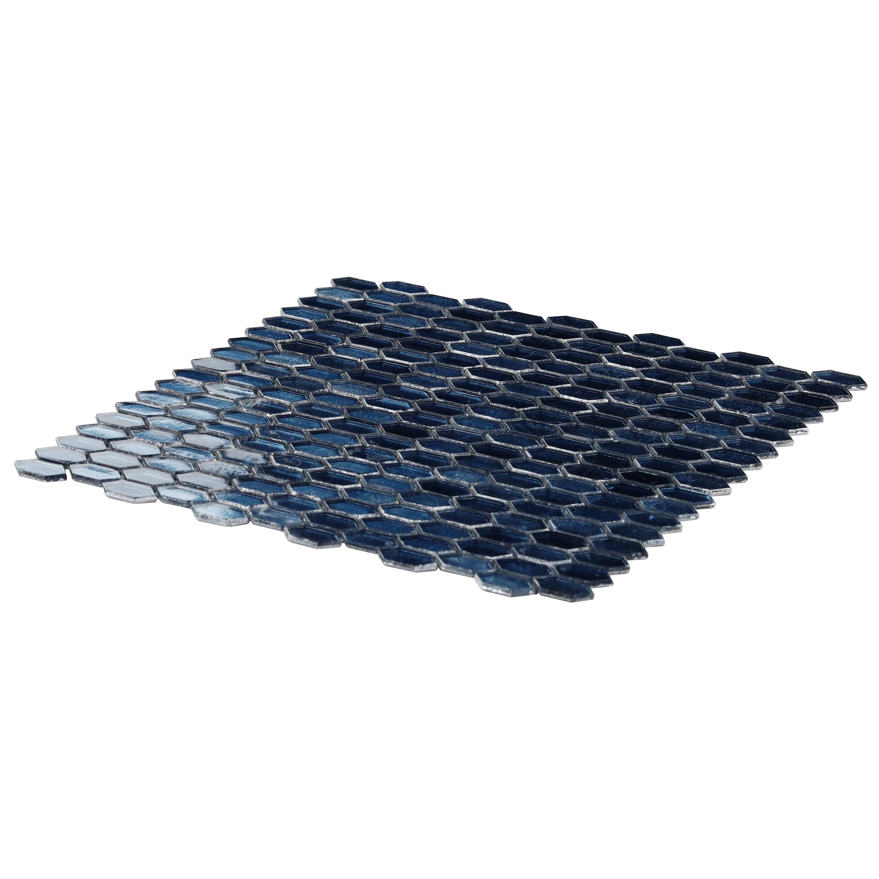 Whisper 11.61" x 11.73" Polished Mini Picket Glass Mosaic Wall Tile (0.94 Sq. Ft. / each)
