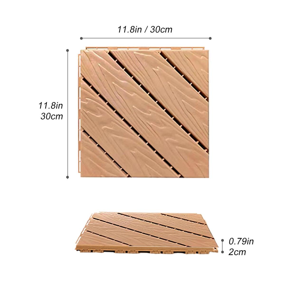 GROUPES Wood Plastic Composite Deck Tiles Set Of 35Pcs, Composite Decking Resist Rust, Water, Weather, Easy To DIY & Maintain, Indoor&Outdoor,Ideal For Patios, Balconies, Rooftops, Decks, 12X12in