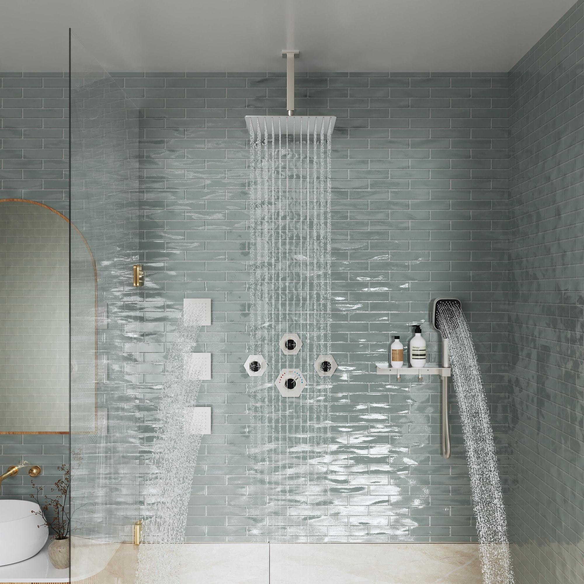 Revitalize 12 Inch Luxury Thermostatic Complete Shower System with Rough-in Valve