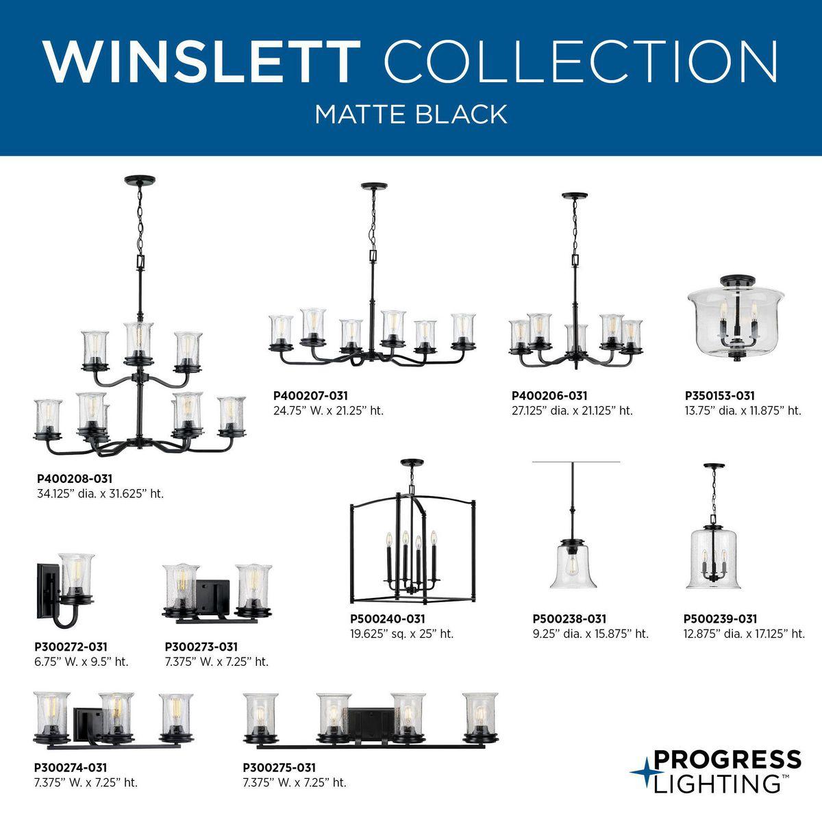 Progress Lighting Winslett 3-Light Semi-Flush Mount, Brushed Nickel, Seeded Glass Shade