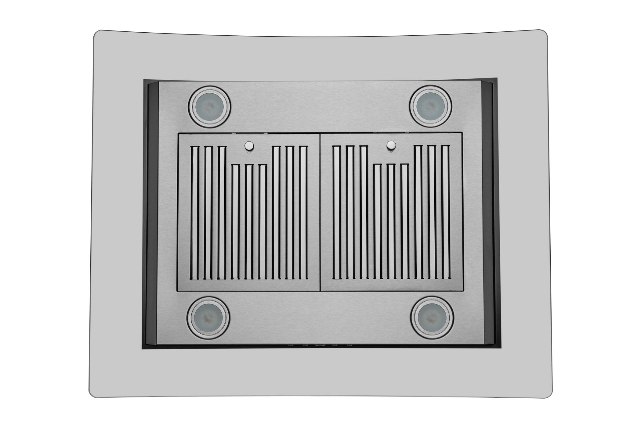 Hauslane Hauslane 30" Stainless Steel 600 CFM Convertible Island Range Hood with Baffle Filter IS-200SS-30