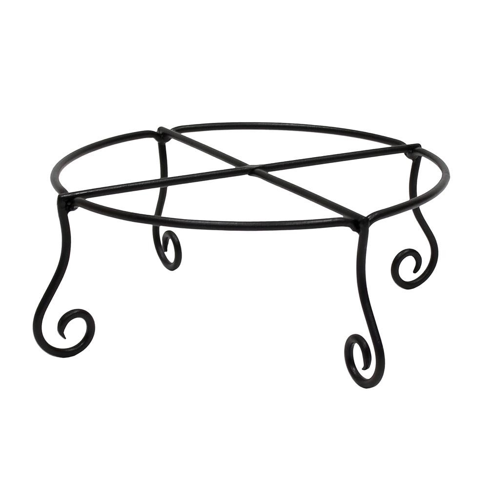 Large Black Wrought Iron Circular Plant Stand