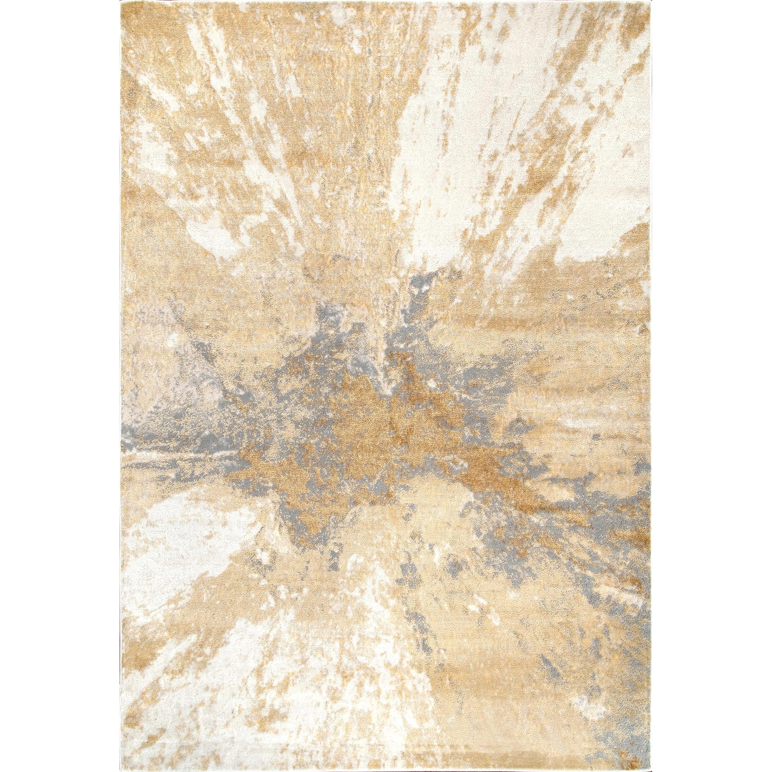 Nuloom Cyn Abstract 5 Square Indoor Area Rug for Living Room Bedroom Dining Room Kitchen, Gold/Ivory