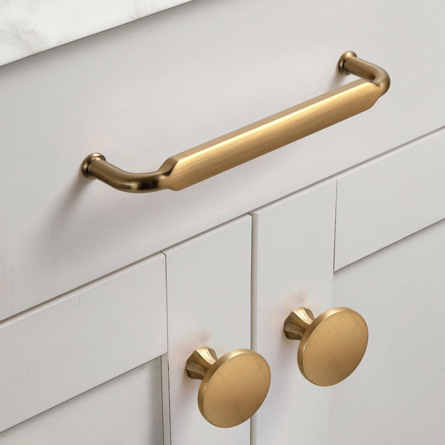 Champagne Bronze Modern Bar Drawer Pulls with Mounting Hardware