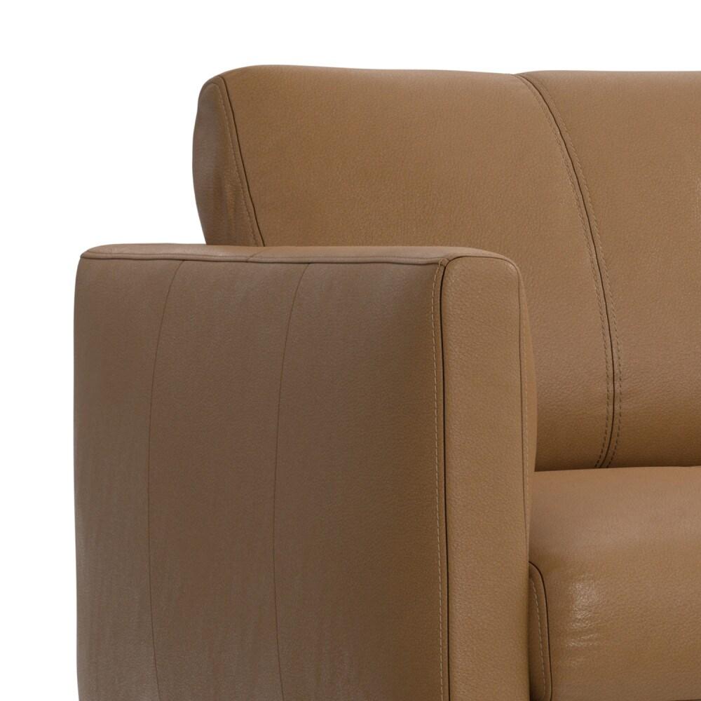 Simpli Home Stevens Leather Sofa