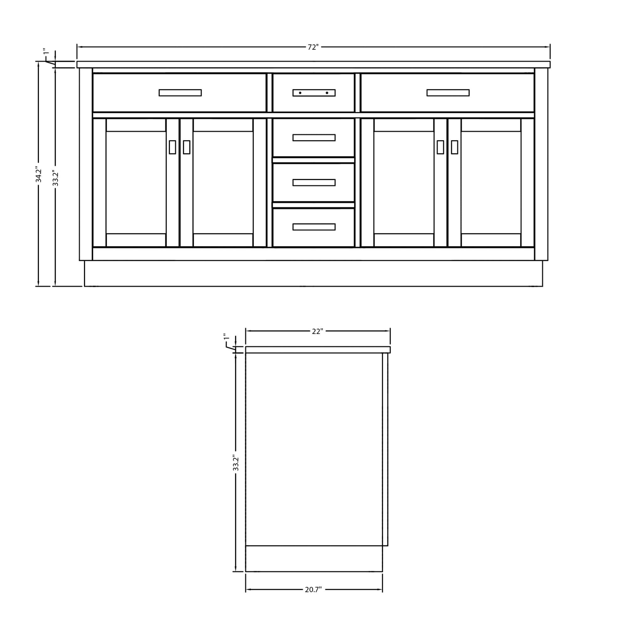 Hartford 72" Carrara White Marble Countertop Bath Vanity in Pure White with Mirror