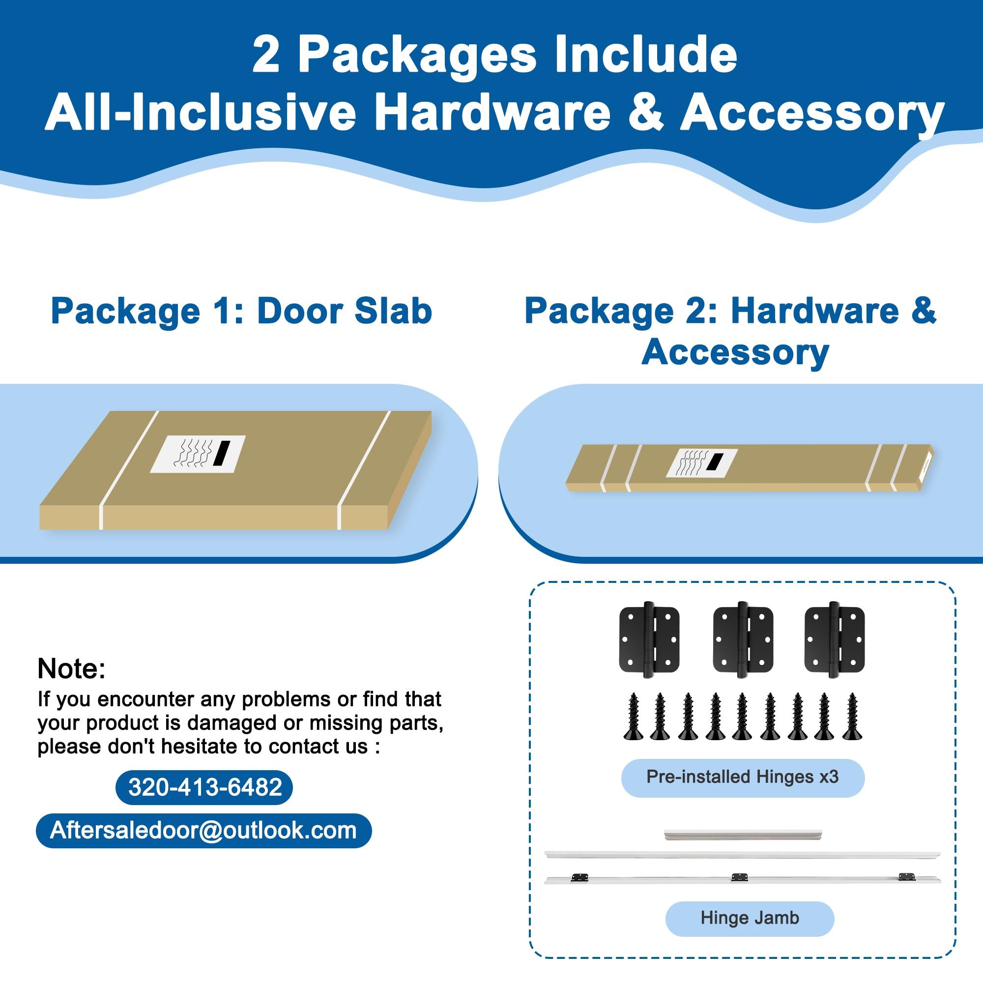 EightDoors 80-in Frosted Glass 1-Lite Wood Painted French Doors