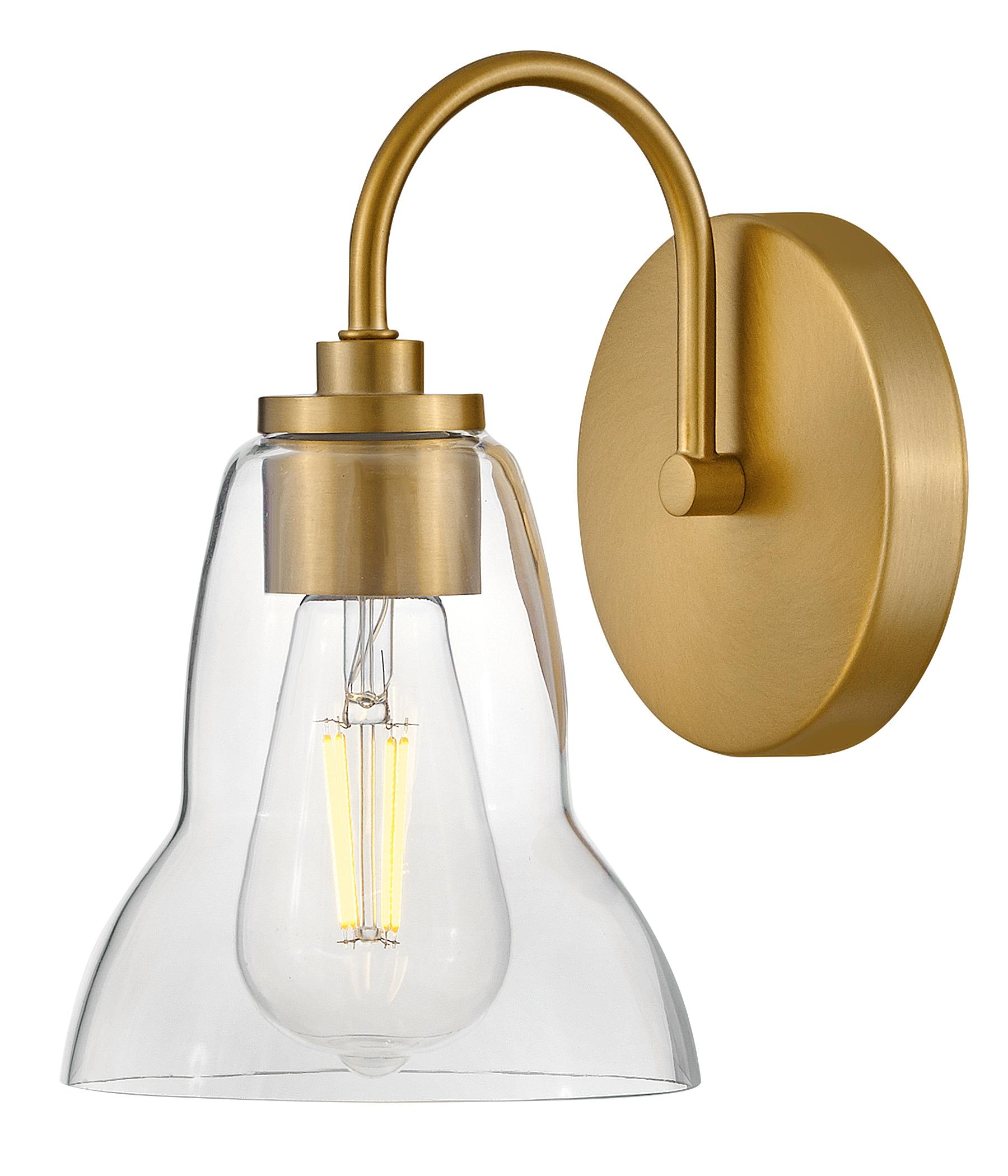 Lark Vera Single Light Bath Vanity Wall Sconce with Clear Bell-Shaped Glass | Wayfair