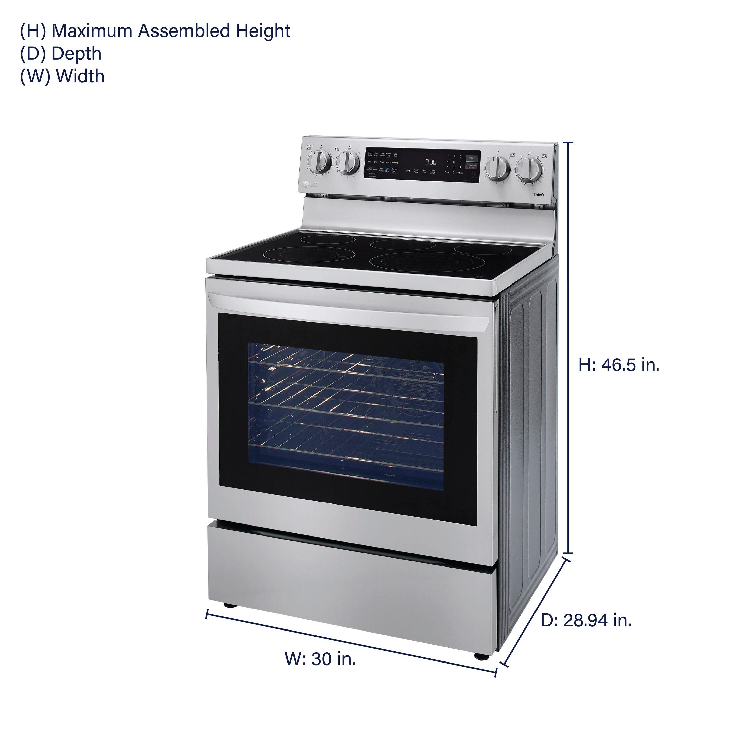 LG LG Smart Wi-Fi Enabled True Convection InstaView® Electric Range with Air Fry, 6.3 cu. ft. LREL6325F