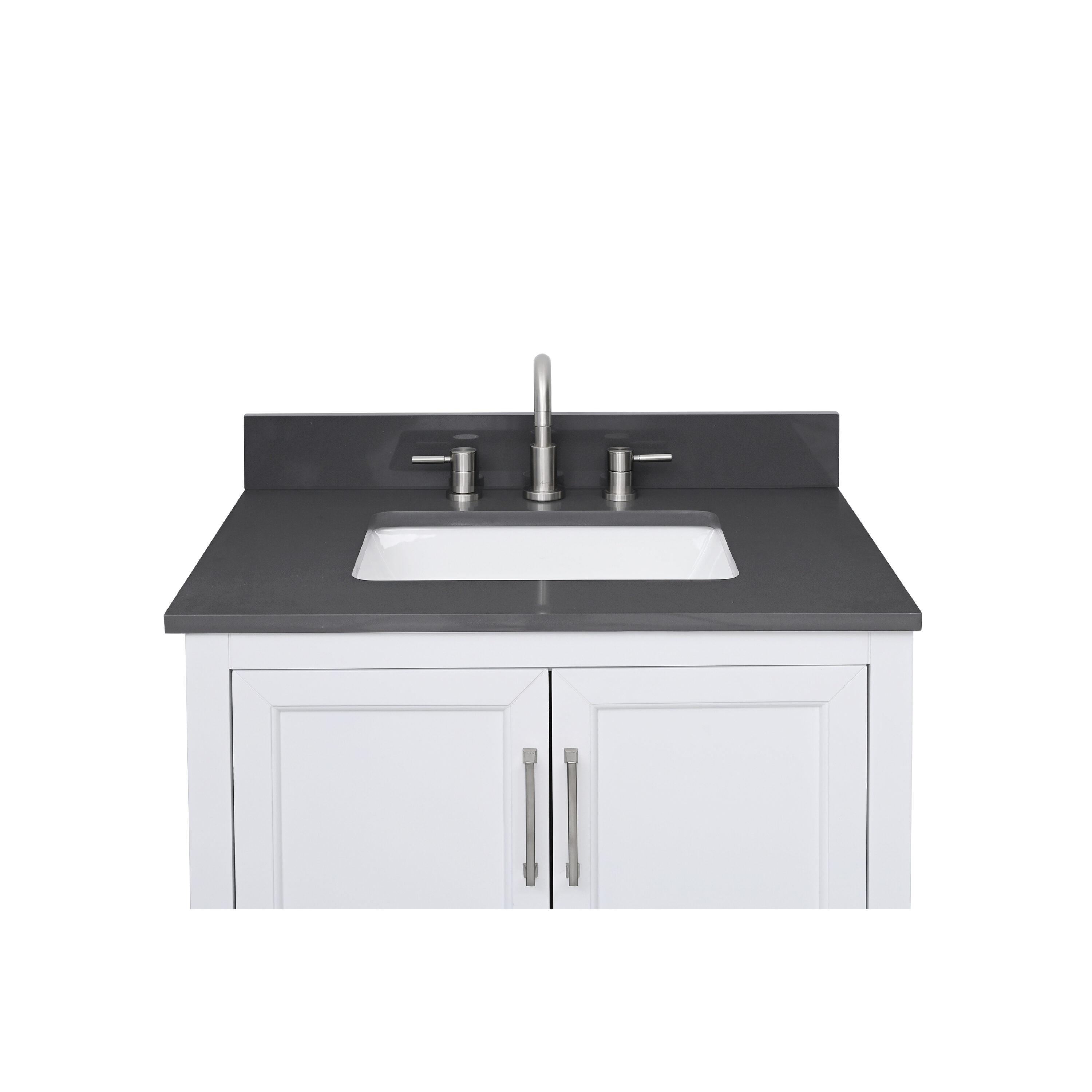 31'' Quartz Single Bathroom Vanity Top with Sink