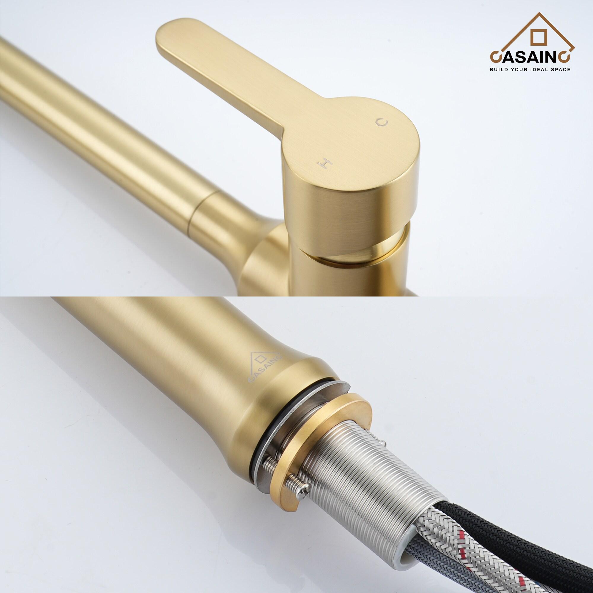 CASAINC 1.8 GPM Single-Handle Pull-Down Kitchen Faucet Single Hole Faucet