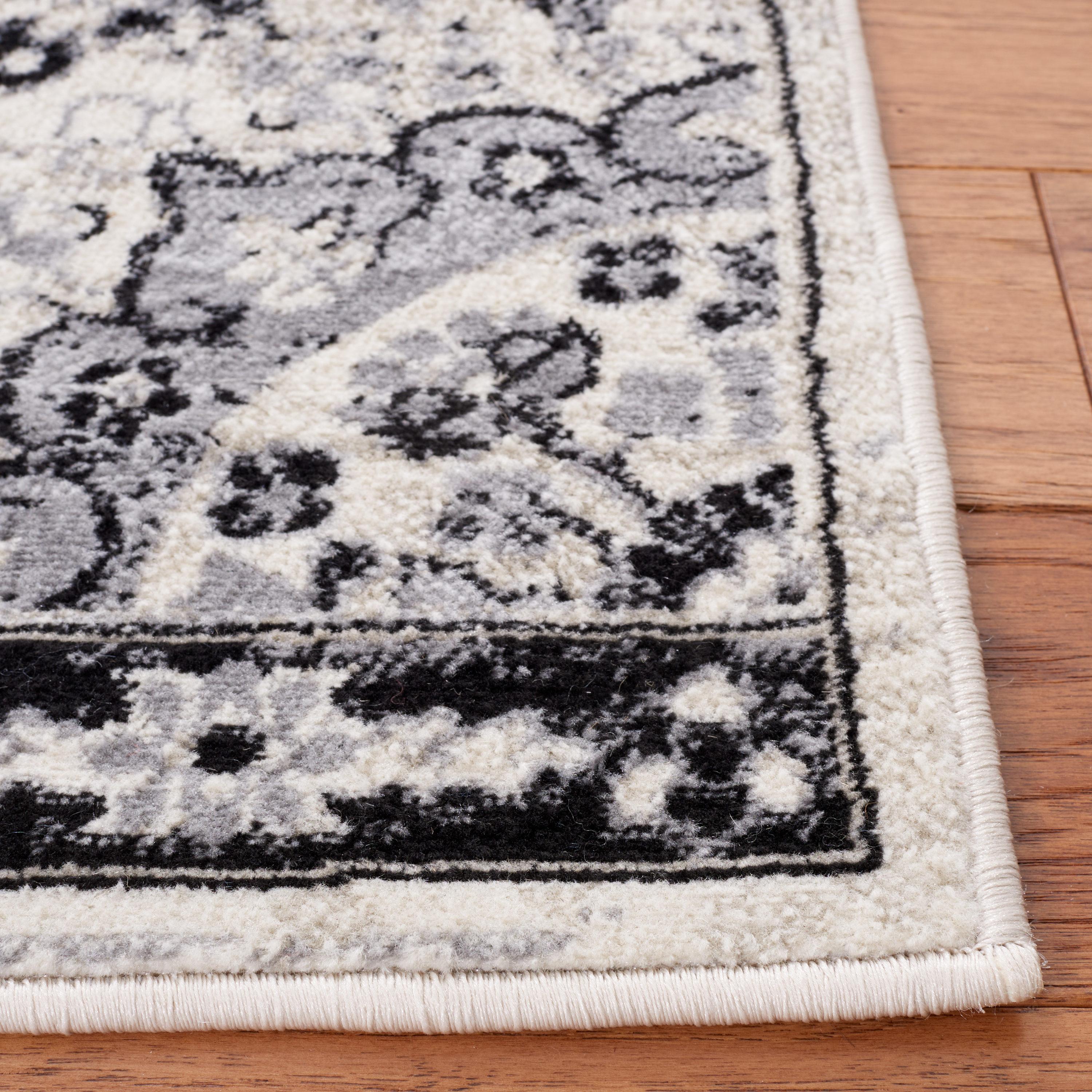SAFAVIEH Brentwood Dimitri Floral Bordered Area Rug, 9' x 12', Ivory/Black