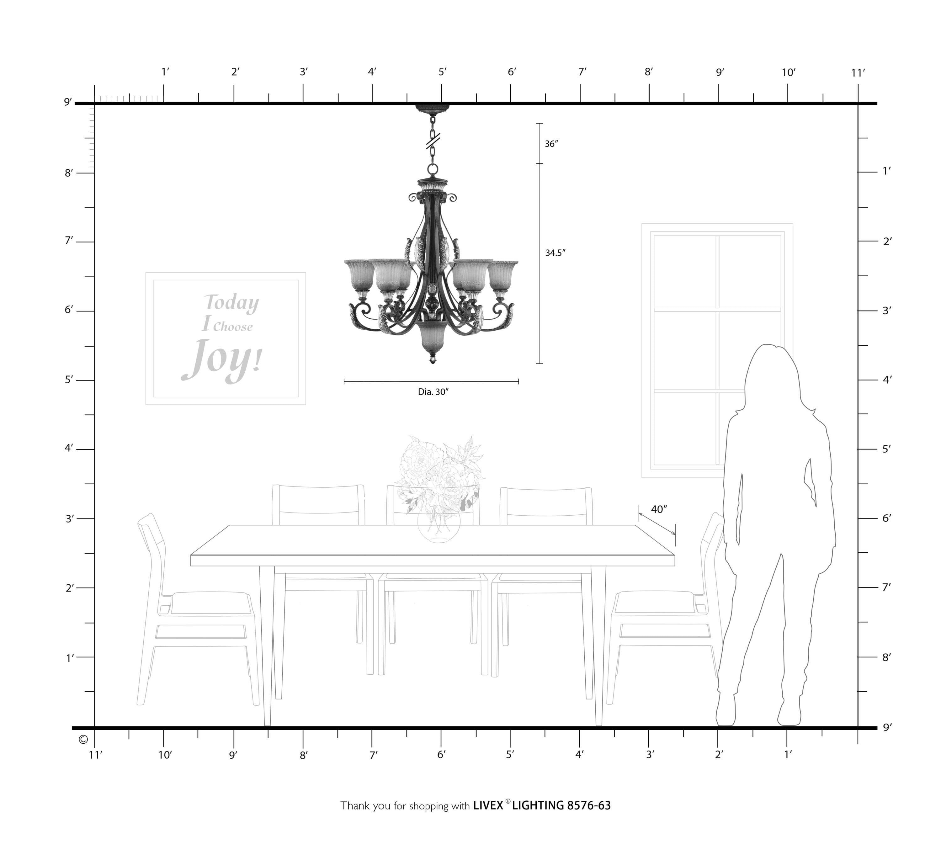 Livex Lighting Villa Verona 6 - Light Chandelier in  Verona Bronze/Aged Gold Leaf