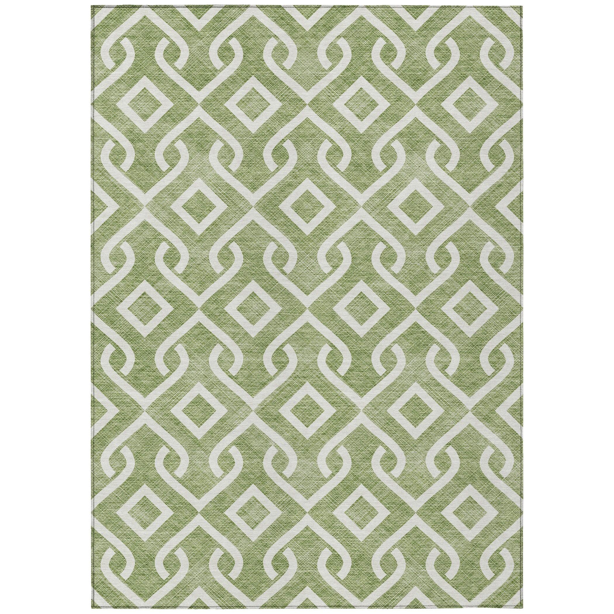 Addison Rugs Chantille ACN621 Green 8' x 10' Indoor Outdoor Area Rug, Easy Clean, Machine Washable, Non Shedding, Bedroom, Living Room, Dining Room, Kitchen, Patio Rug