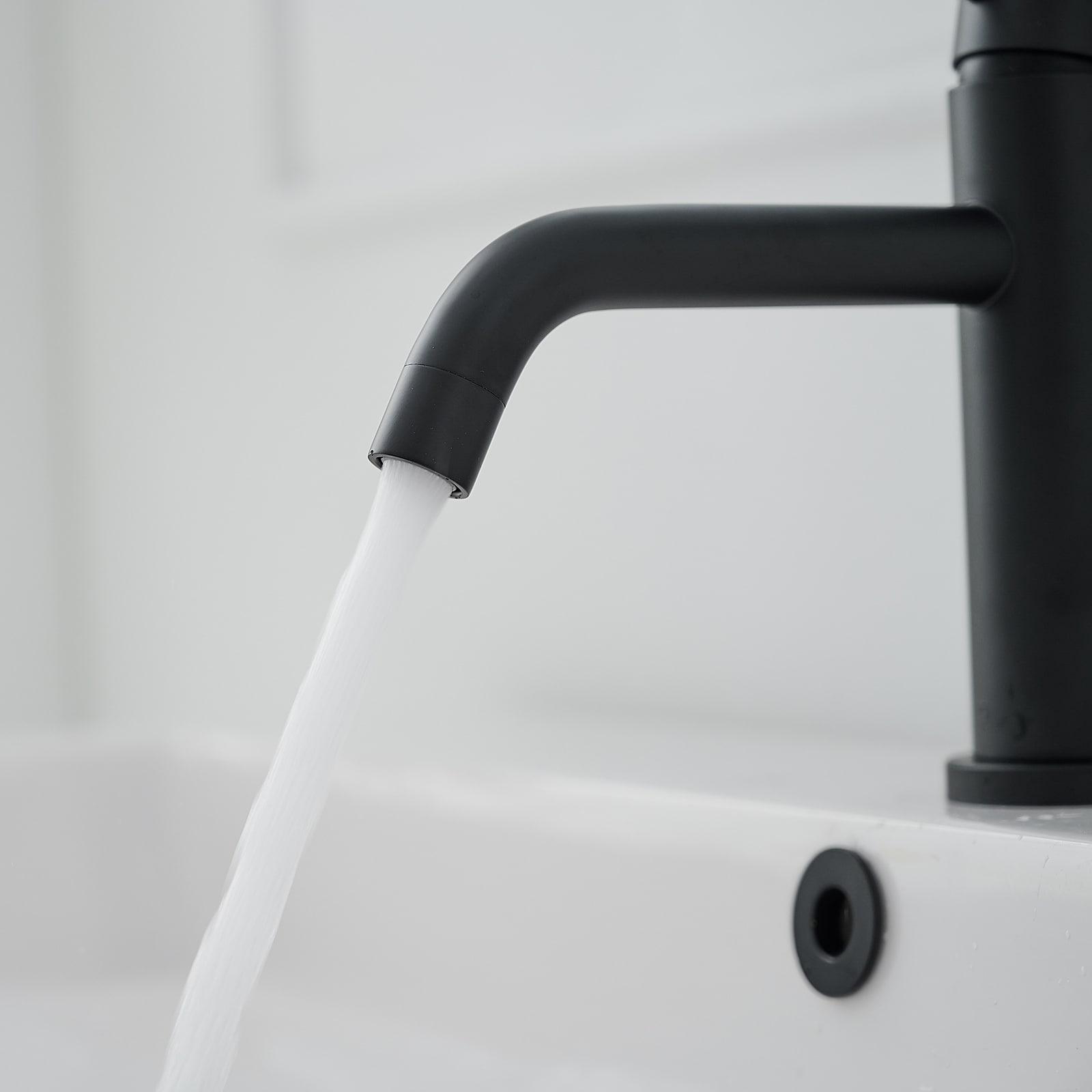 BWE Single Hole Single-Handle Bathroom Faucet in Matte Black