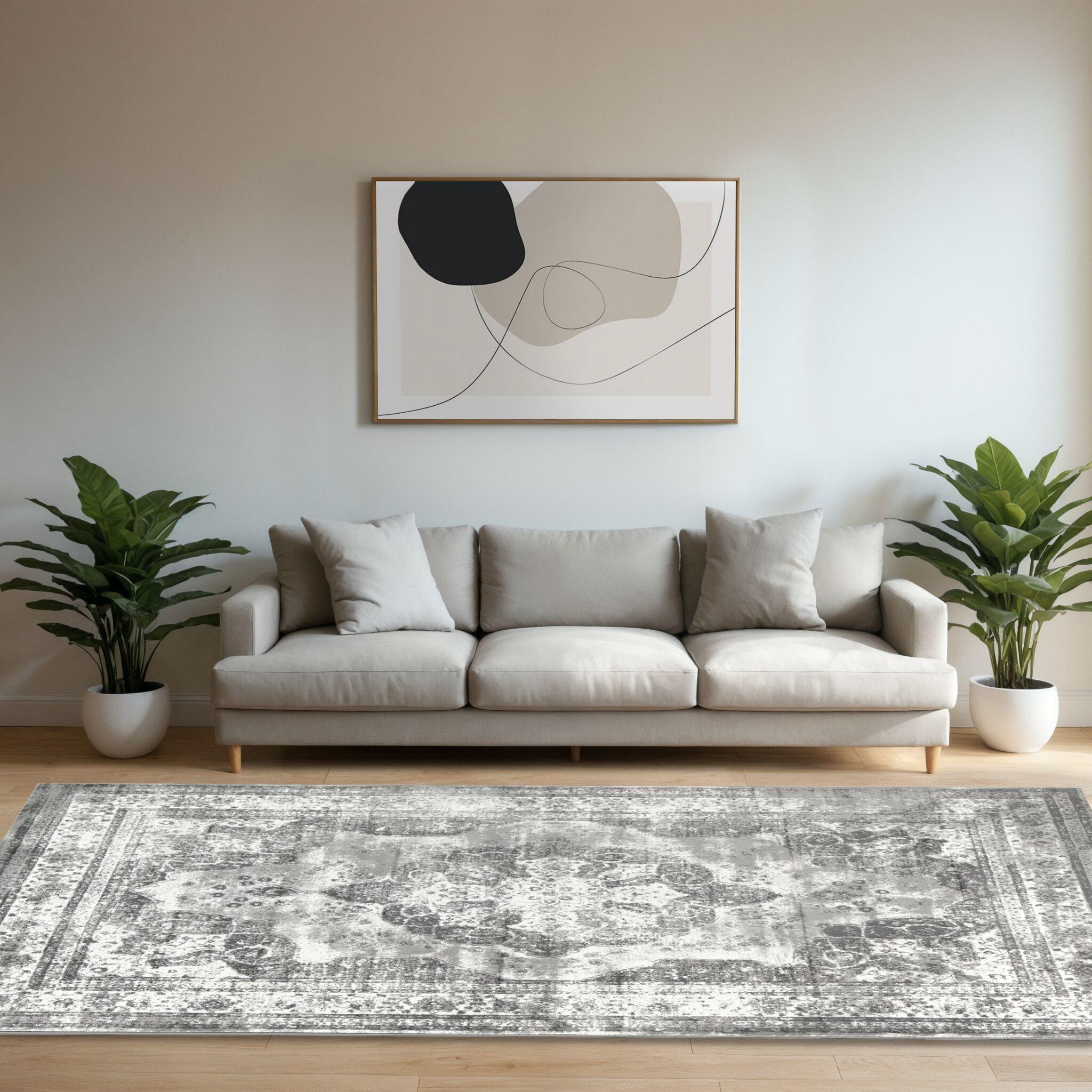 Unique Loom 9' 0 x 12' 0 Sofia Salle Garnier Gray Area Rug