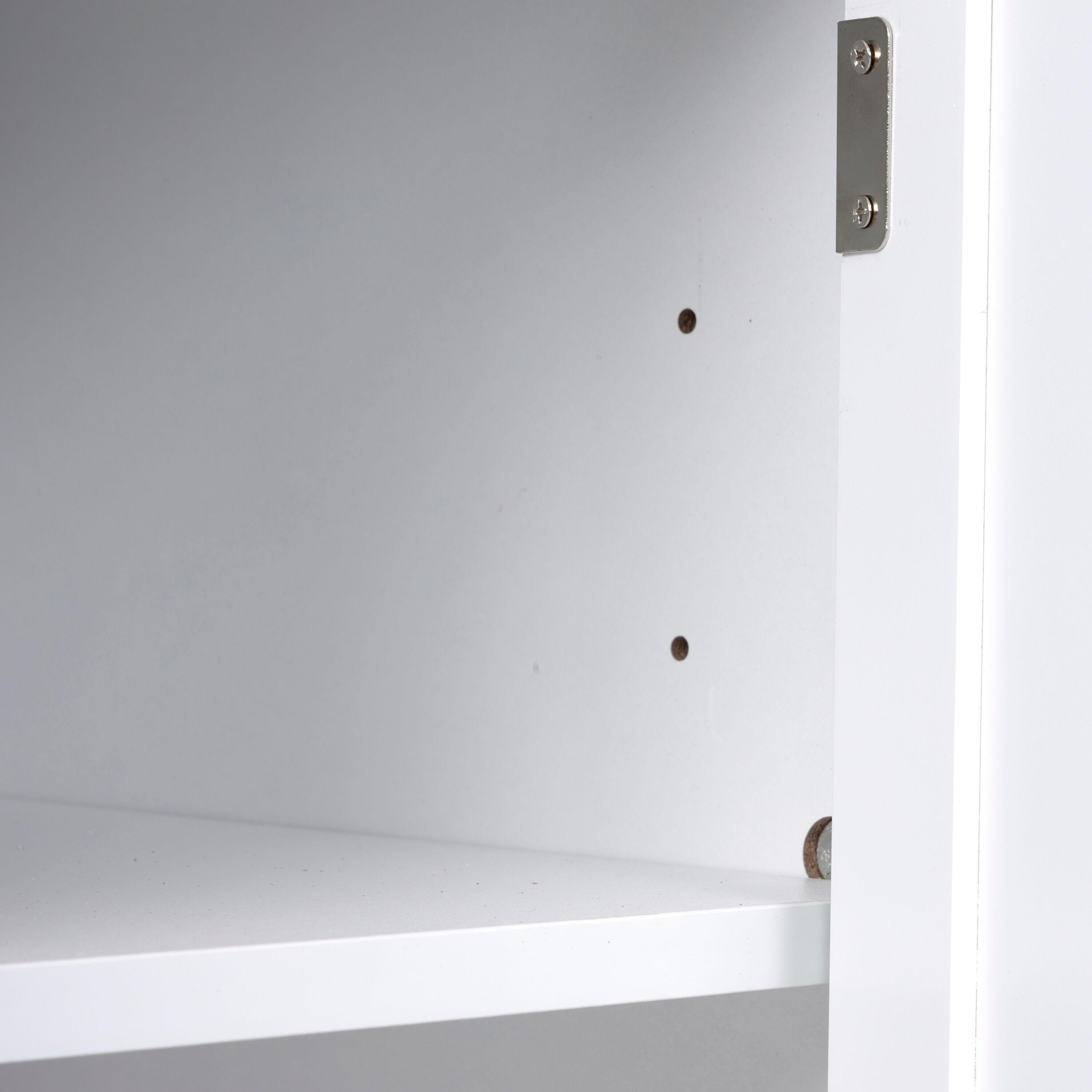 OS Home & Office Furniture Countryside Buffet with Two Drawers & Two Doors, Crisp White with Warm Pine Tops