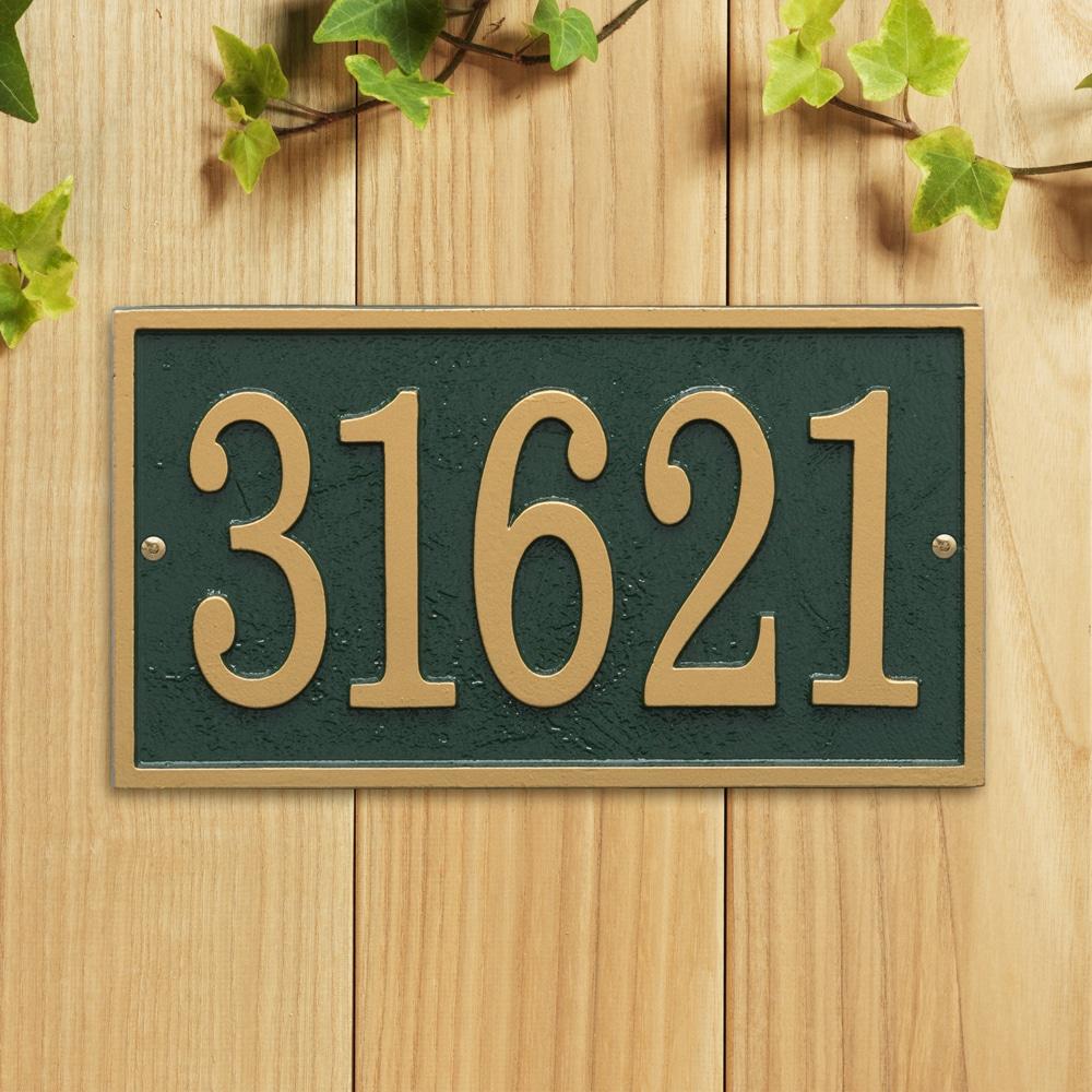 Green and Gold Aluminum Rectangle Address Plaque