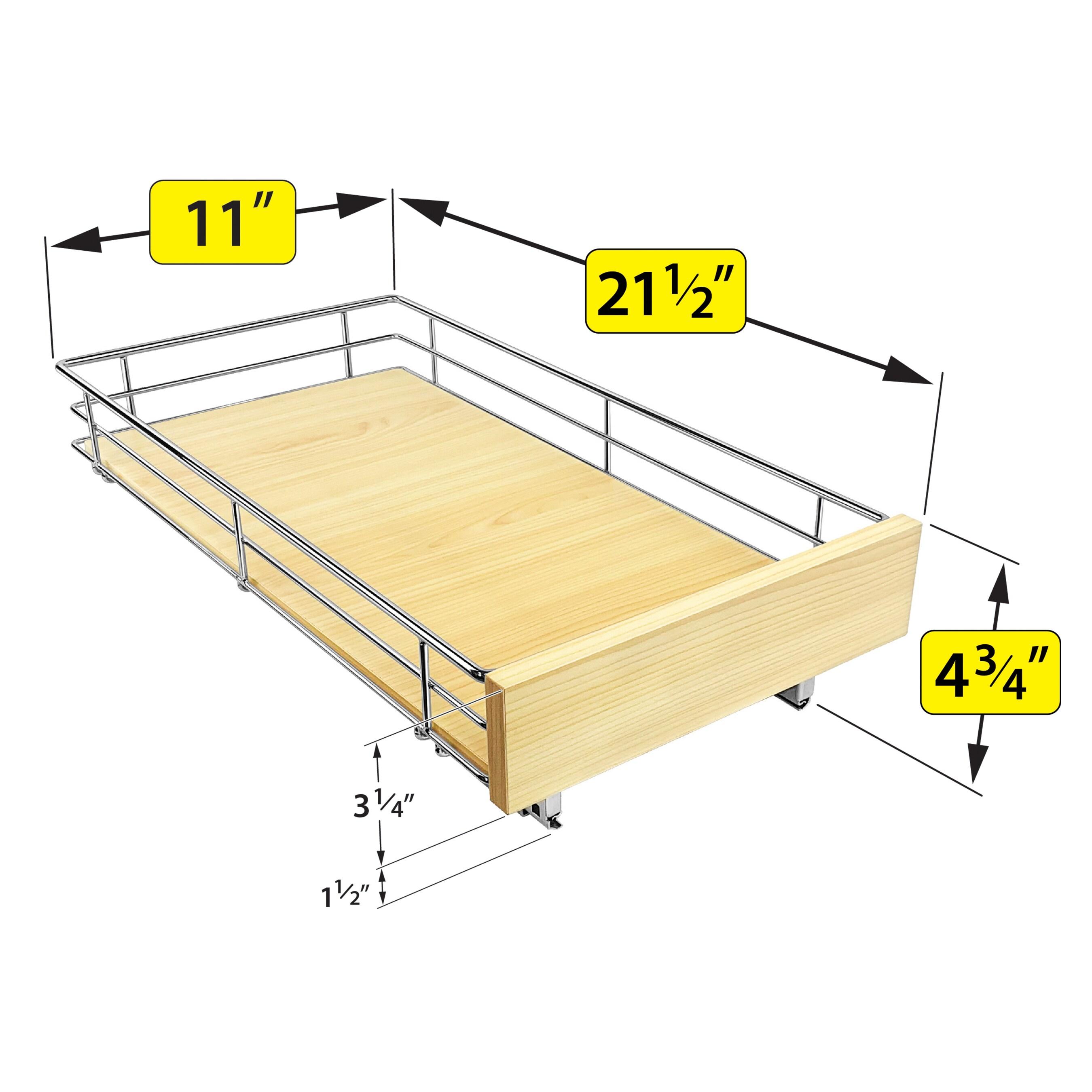 LYNK PROFESSIONAL® Select Pull Out Cabinet Organizer for Kitchen Cabinets, Wood and Chrome