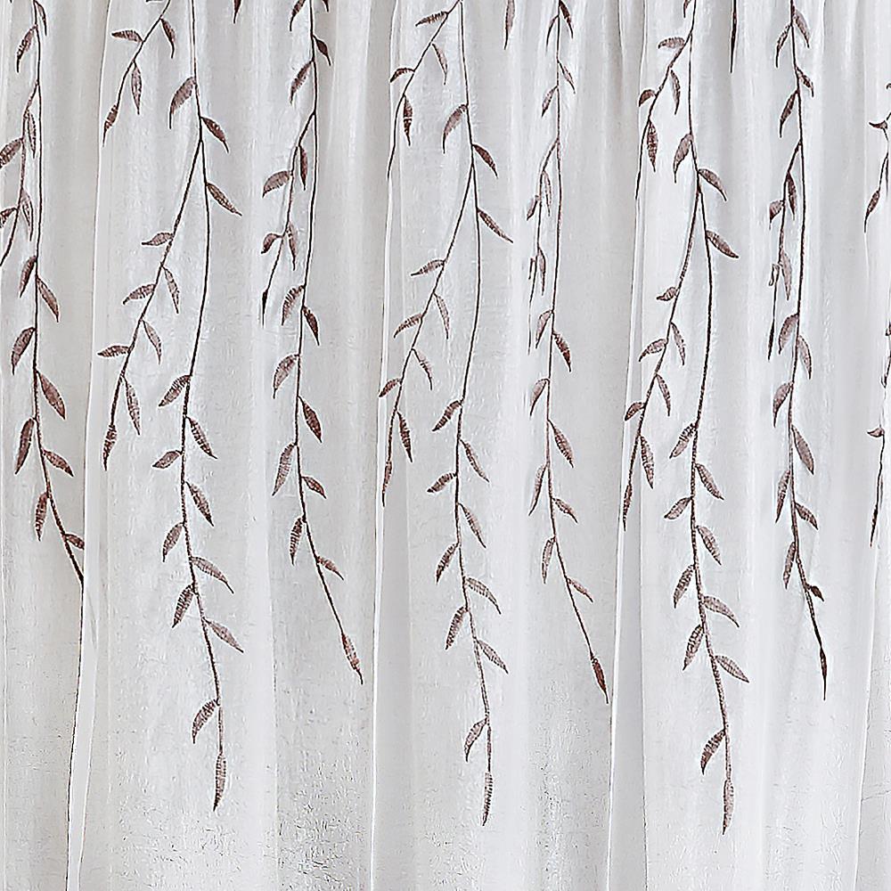 Achim White Floral Rod Pocket Sheer Curtain, 42" x 63"