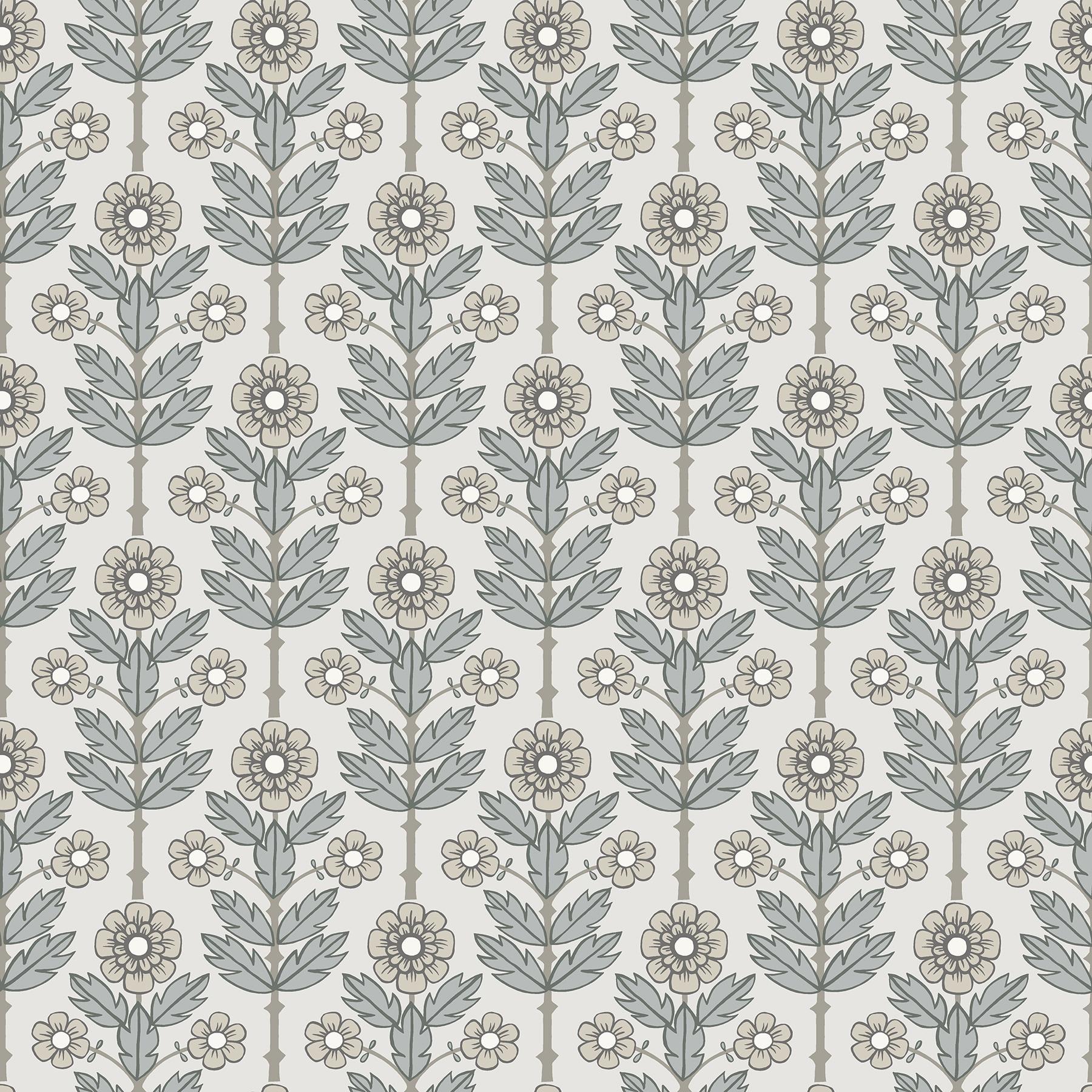 A-Street Prints 2948-28005 Aya Floral Wallpaper, 20.5in by 33ft, White