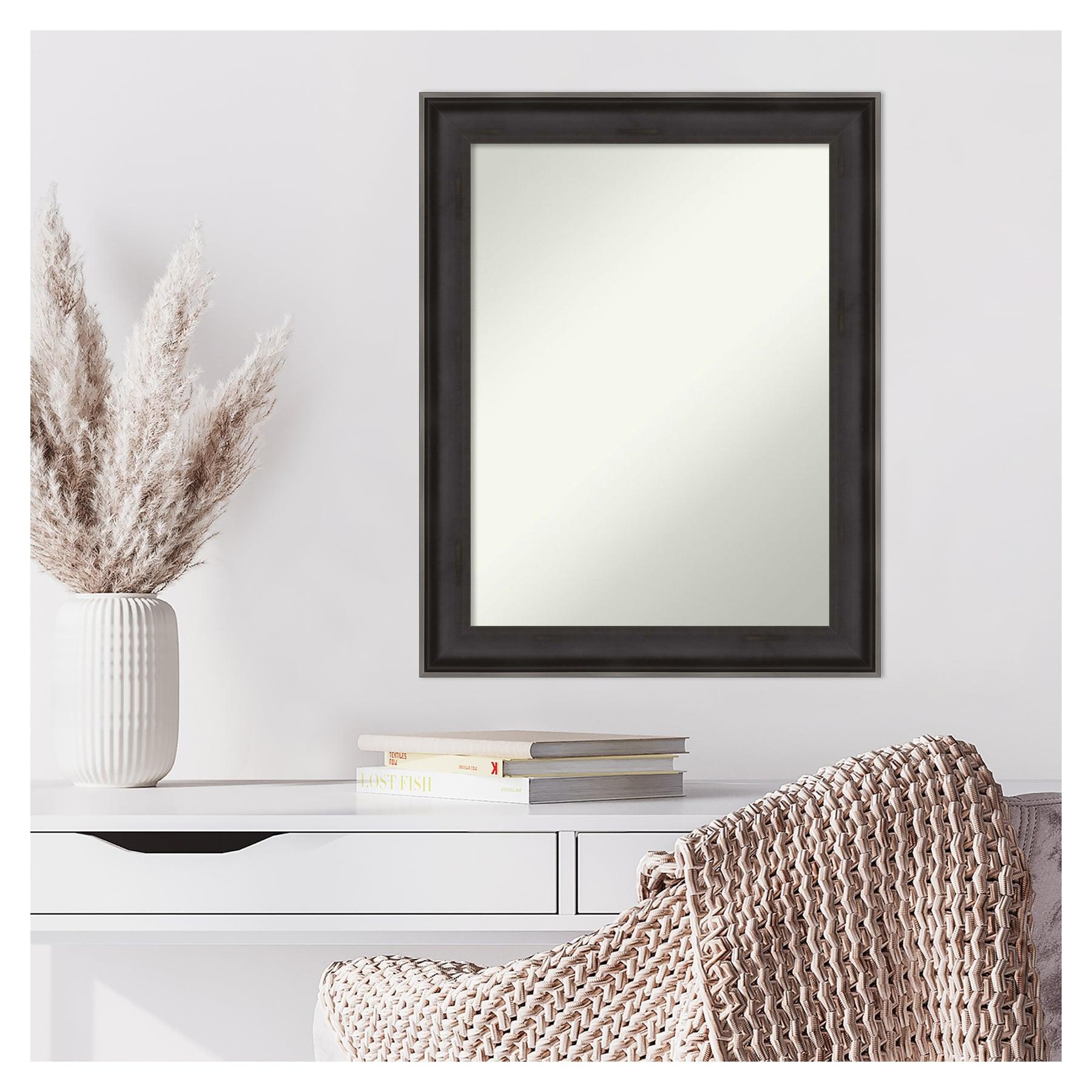 Amanti Art Allure Charcoal Non-Beveled Wood Wall Mirror 28.5 x 22.5 in.