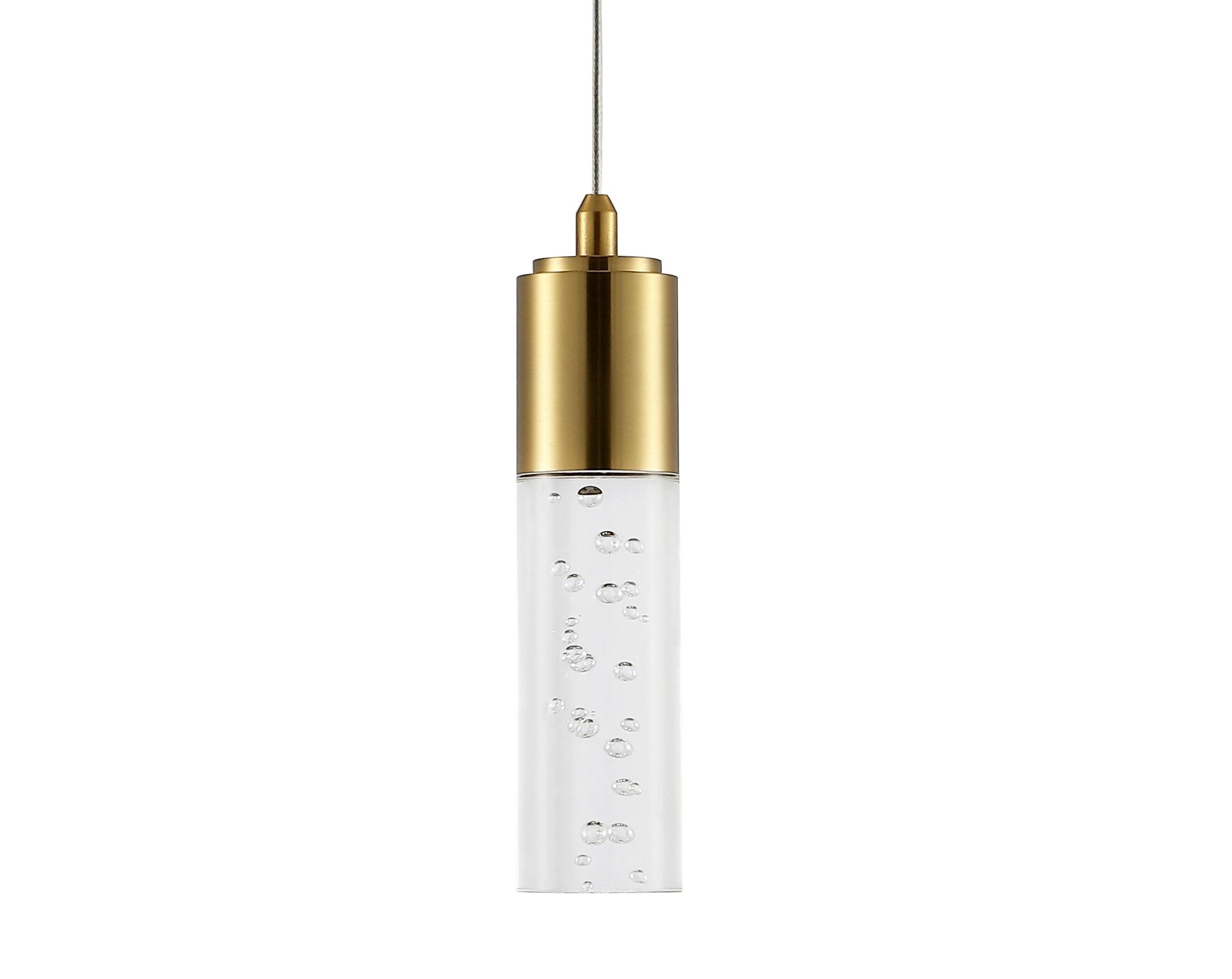 JONATHAN Y Cristal 1-Light Bubble Acrylic/Iron Modern Minimalist Integrated LED Pendant, by JONATHAN  Y - 1 Light Gold