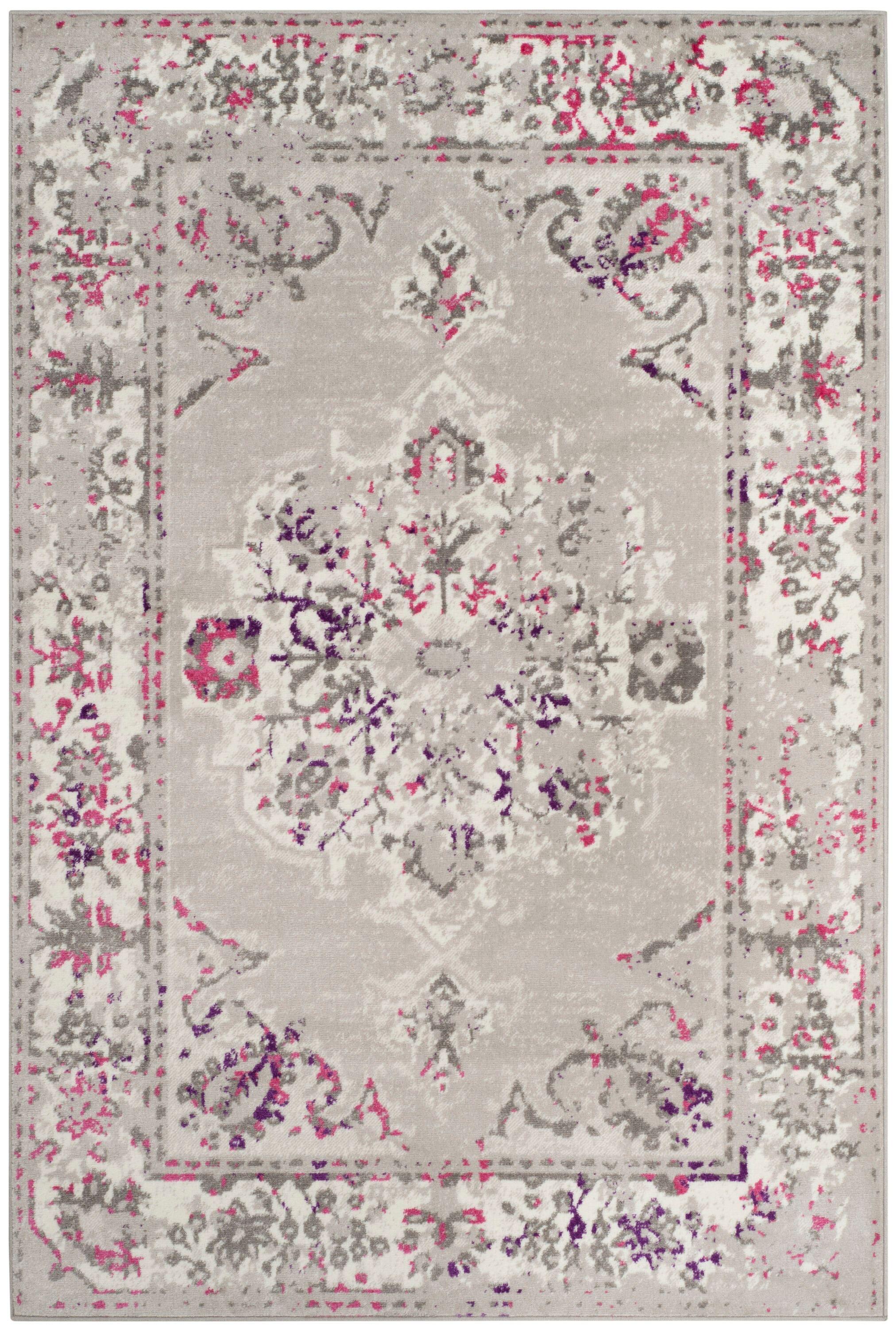 Skyler SKY169 Power Loomed Indoor Area Rug - Grey/Pink - 5'1"x7'6" - Safavieh