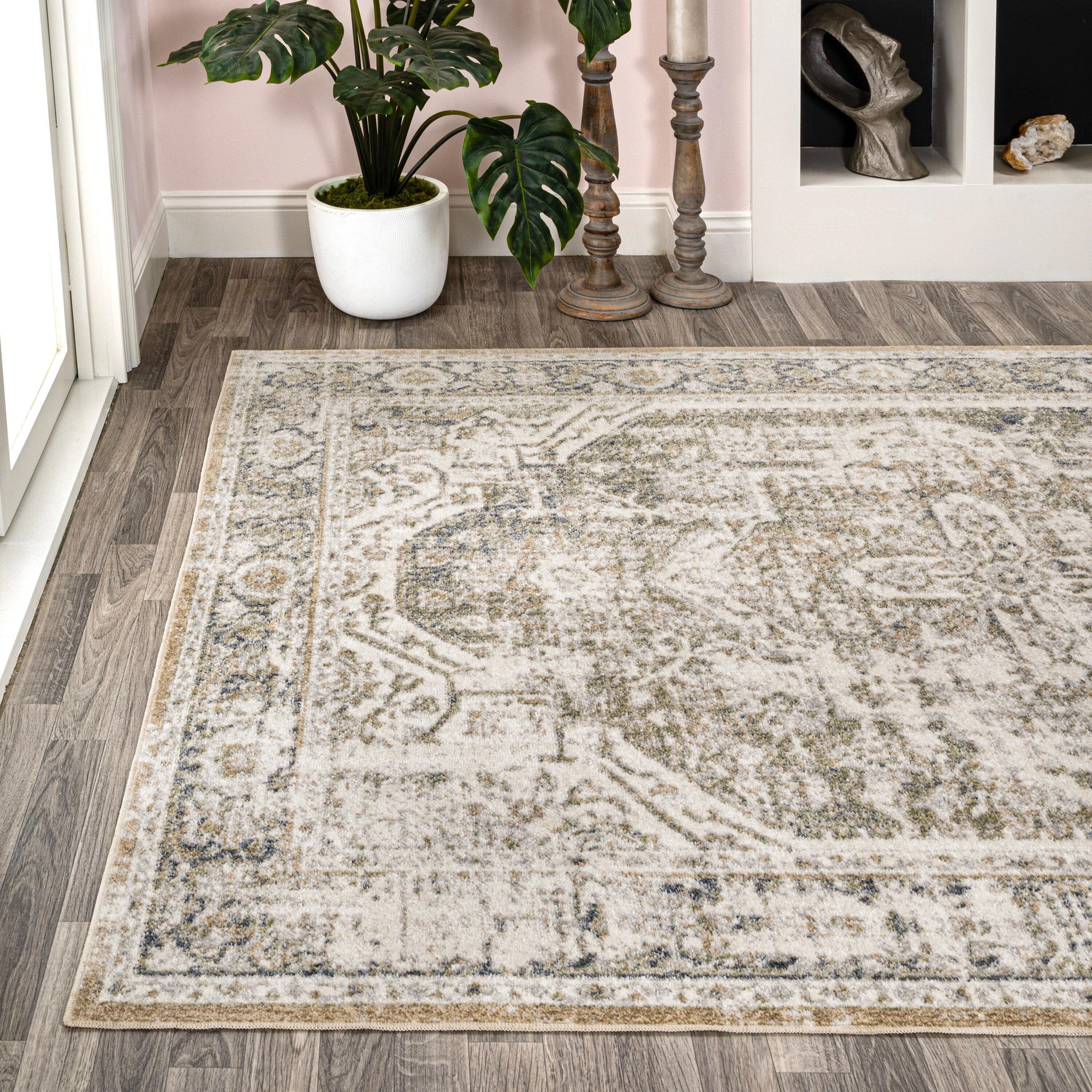 JONATHAN Y Keesha Bold Distressed Medallion Low-Pile Machine-Washable Indoor Area Rug