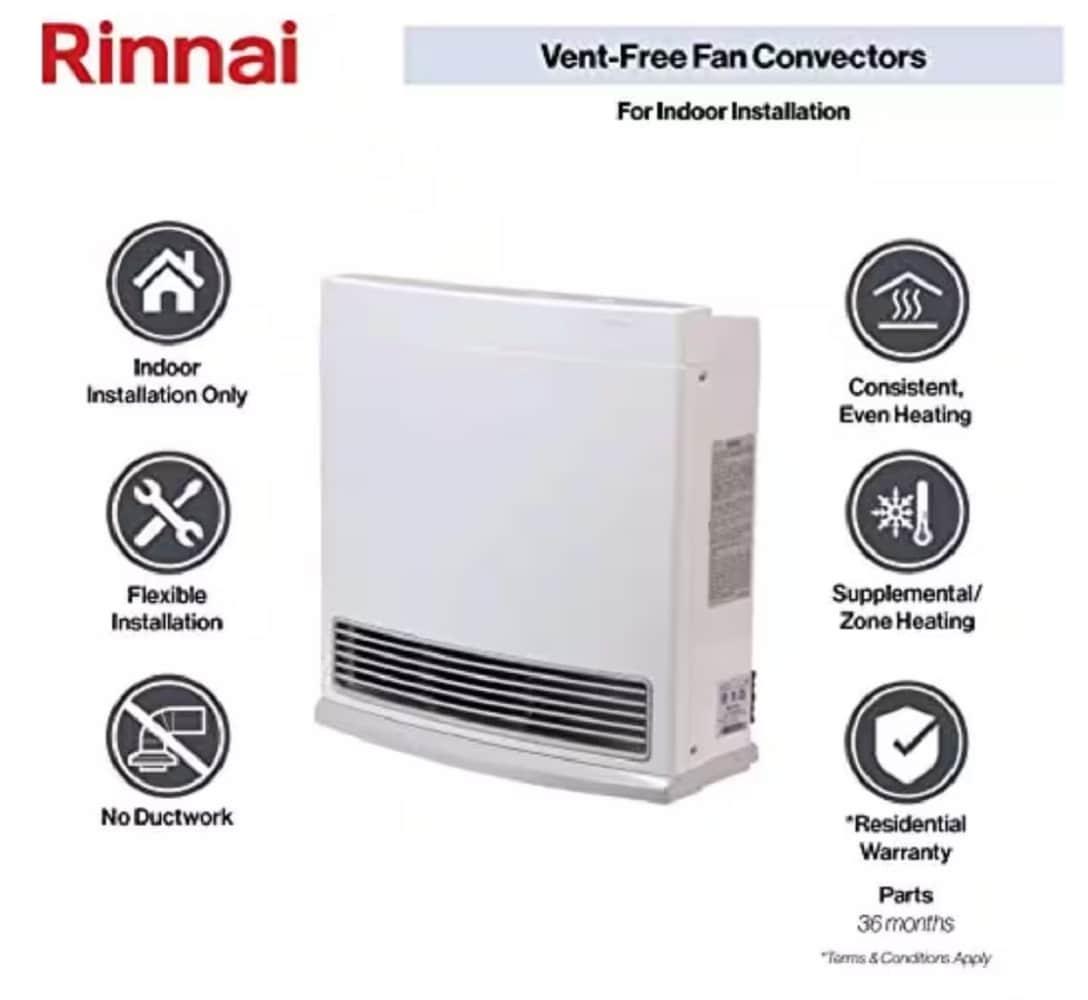 Rinnai Rinnai 10000 BTU Propane Wall Mounted Space Heater with Adjustable Thermostat