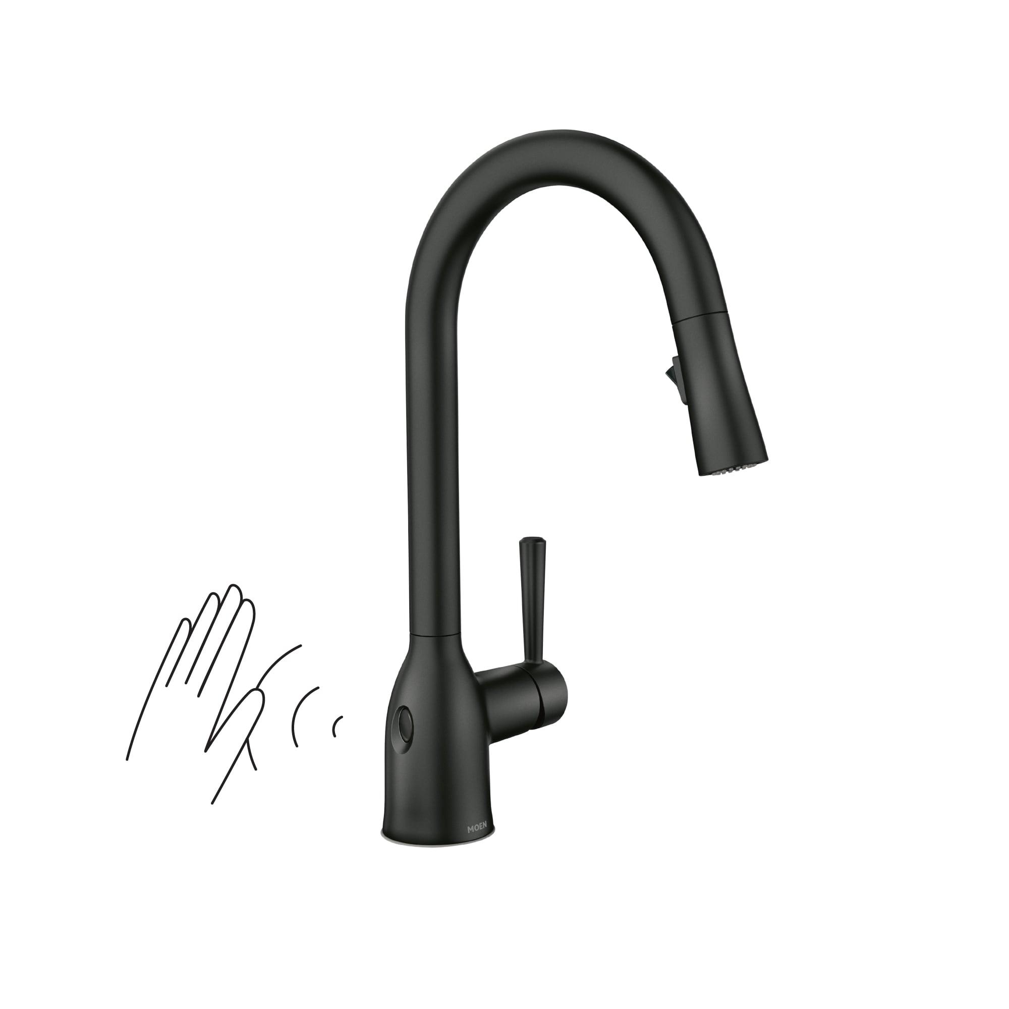 Adler Matte Black Touchless Pull-Down Kitchen Faucet