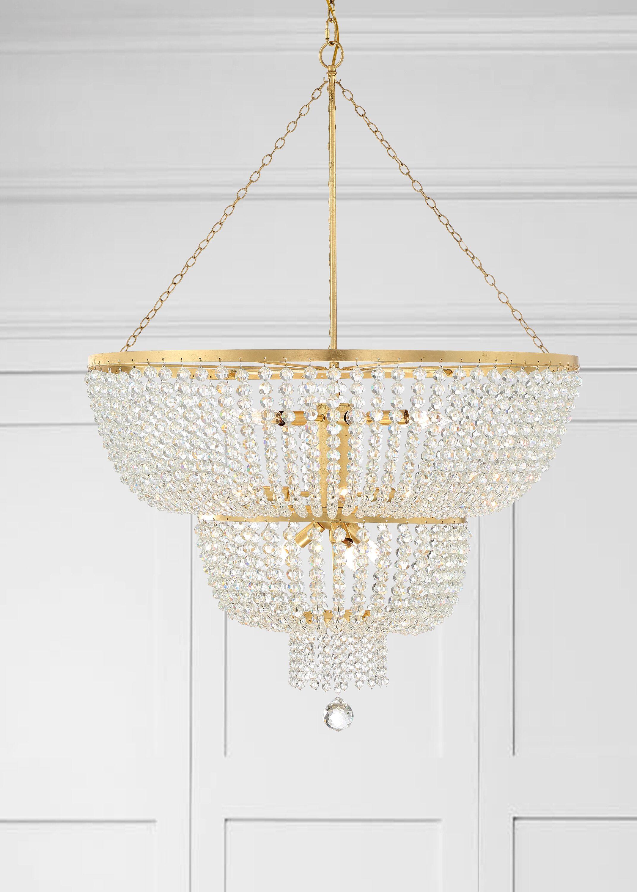 12 Light Chandelier In Classic Style 32 Inches Wide By 46 Inches High-Antique Gold Finish Crystorama Lighting 612-Ga