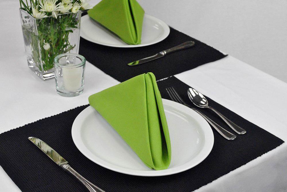 Design Imports Black Ribbed Placemat Set/6