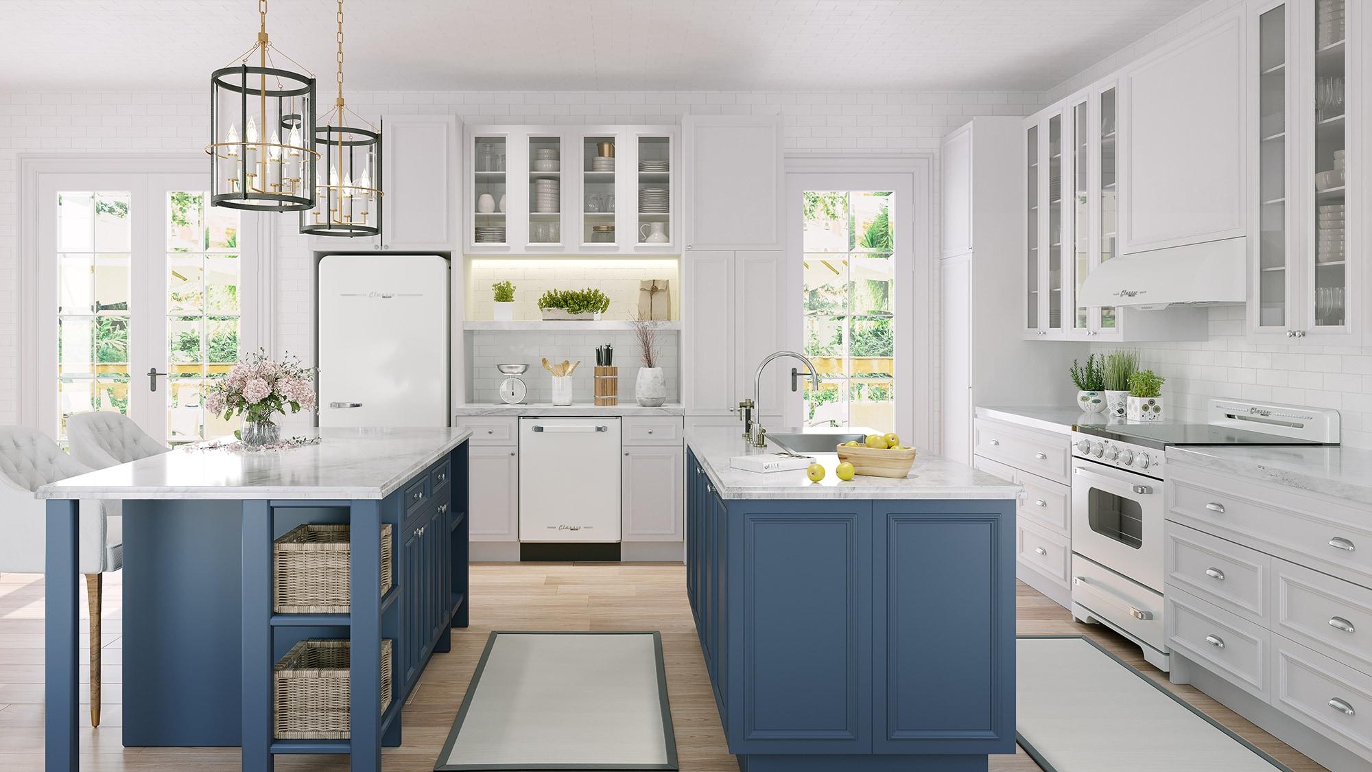 Unique Appliances Classic Retro 30" Frost-Free 17.7 cu. ft. Energy Star Certified Bottom Freezer Refrigerator UGP-510L W AC