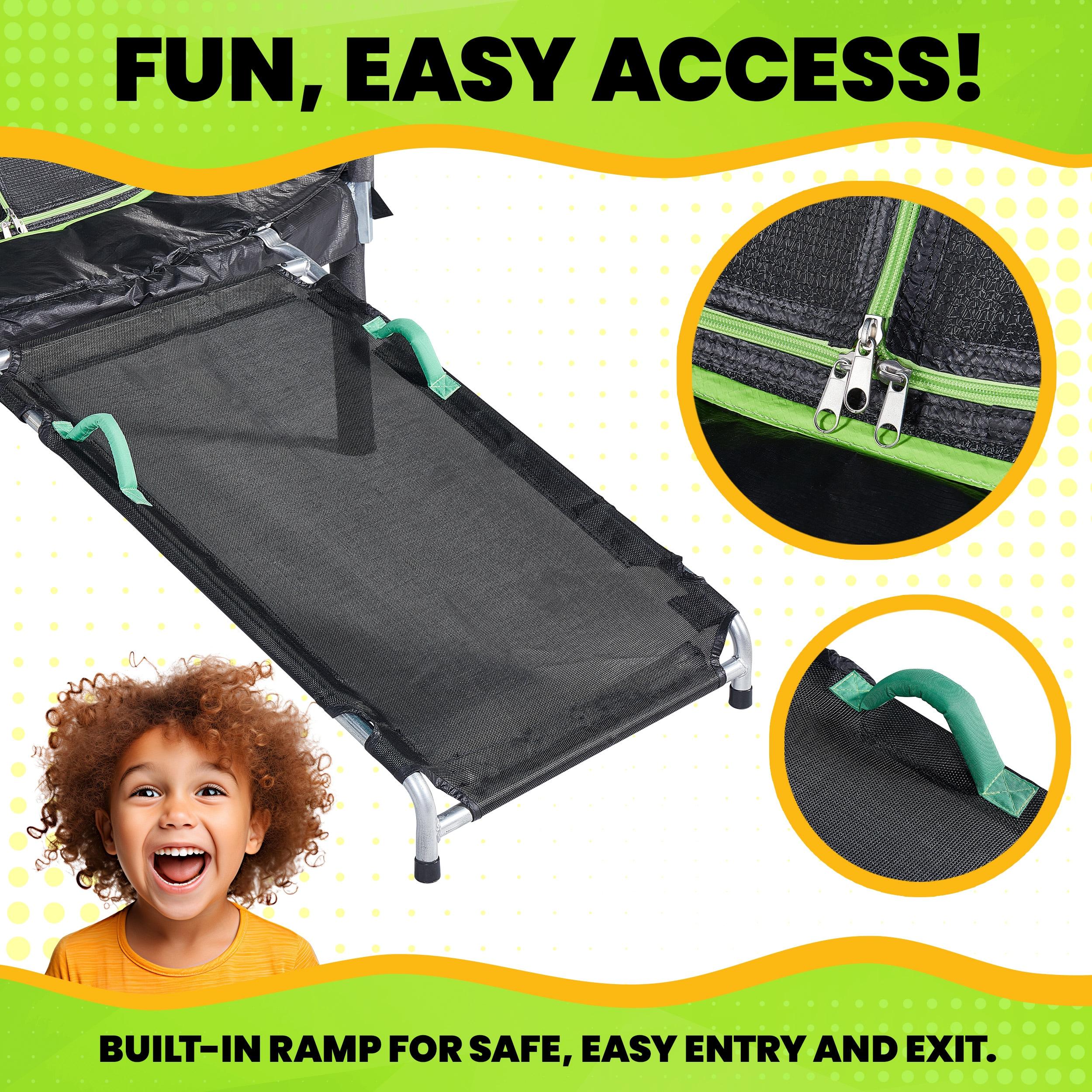 Jumpking Jumpking 7ft Round Trampoline Combo With Jumping Mat Ramp