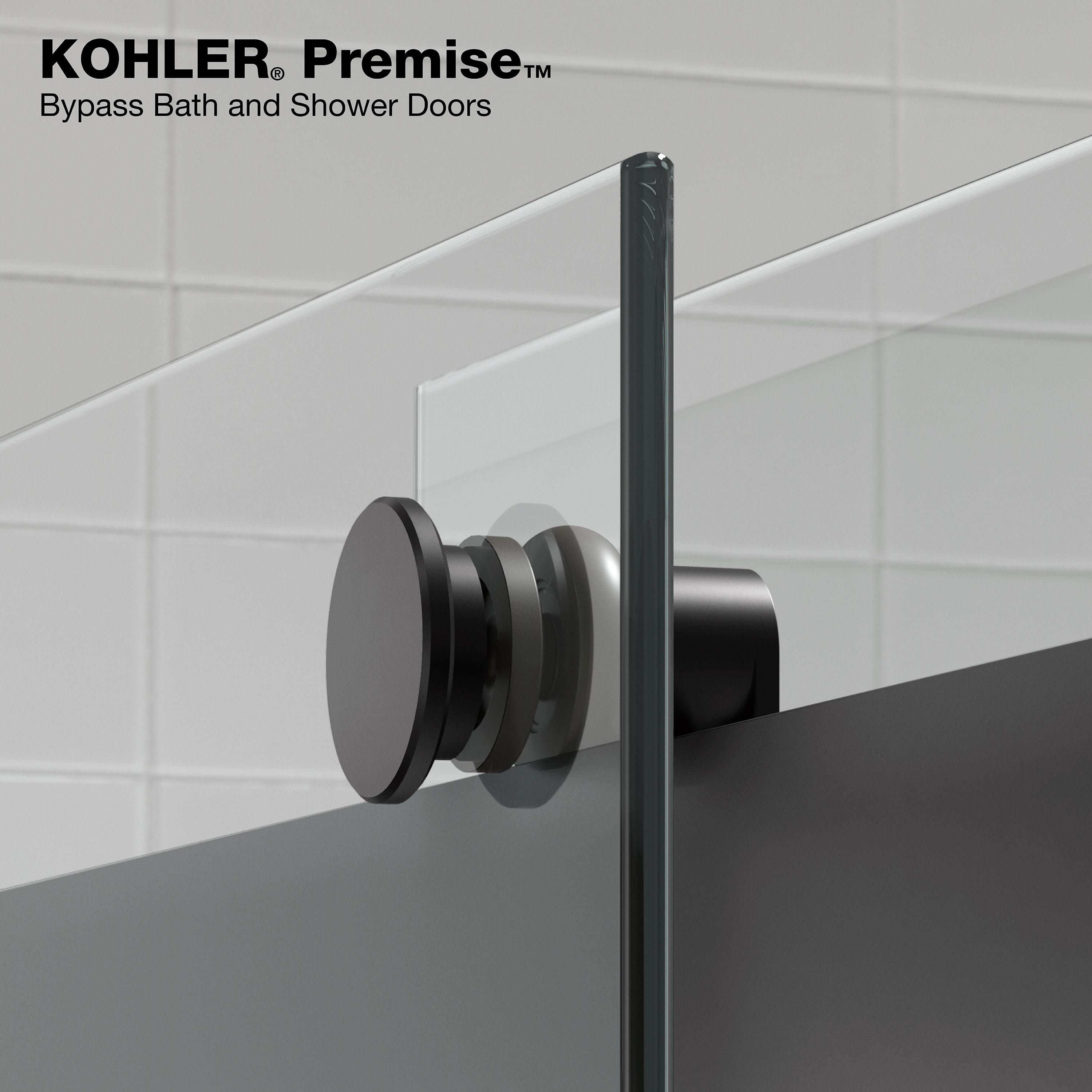 Levity Plus Less Sliding Bath Door, 61-9/16 In. H X 56-5/8 - 59-5/8 In. W, With 5/16 In.-Thick Crystal Clear Glass