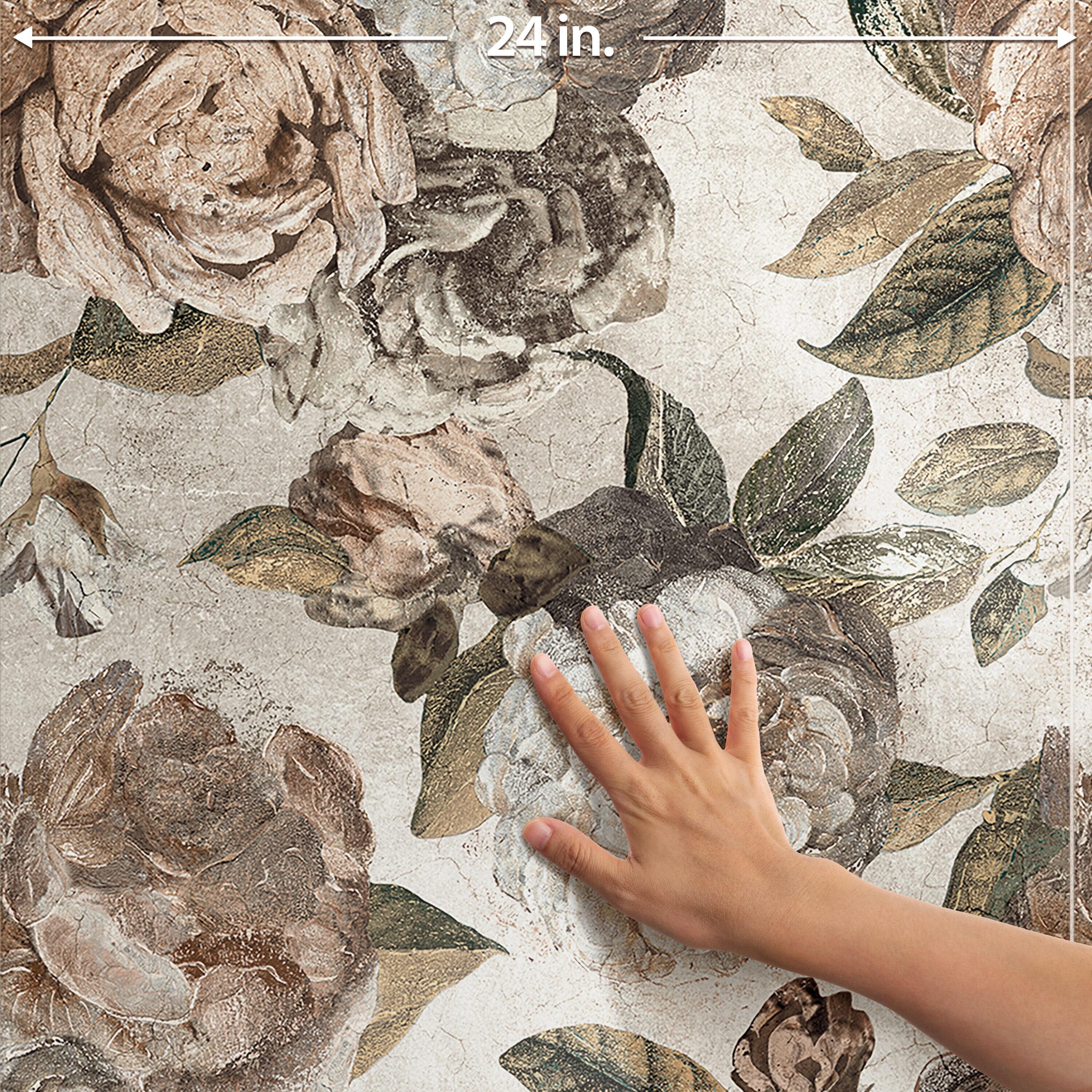 Merola Tile Parete Fiori 24" x 47" Porcelain Natural / Floral Wall & Floor Tile